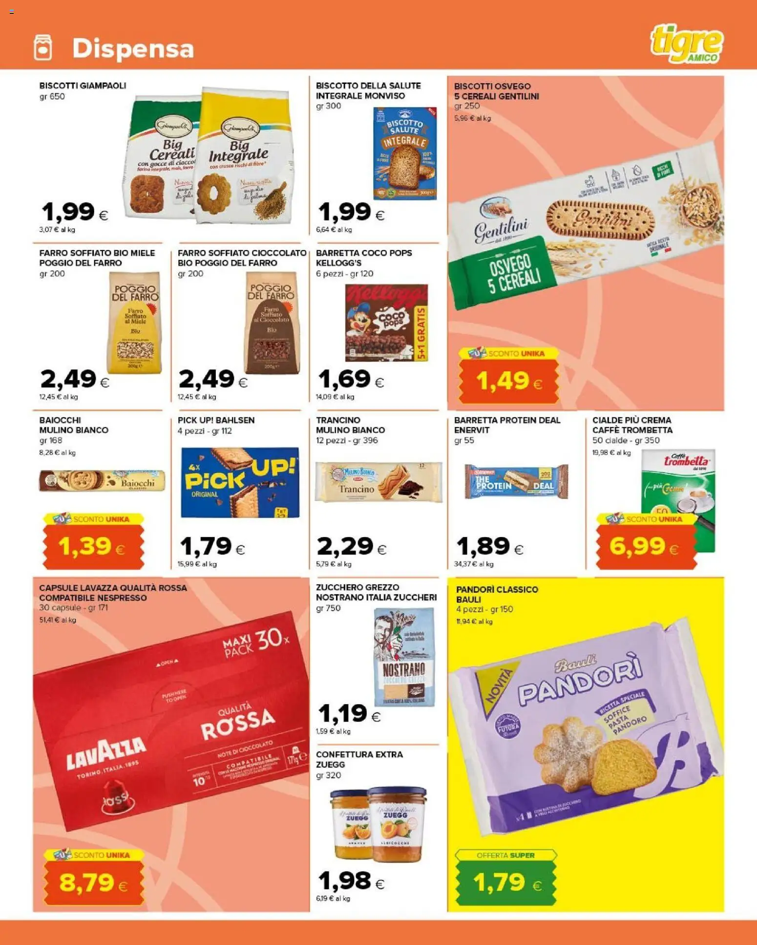 Volantino Tigre del 02/09/2026 | Pagina: 9 | Prodotti: Zucchero, Pasta, Pandoro, Lavazza