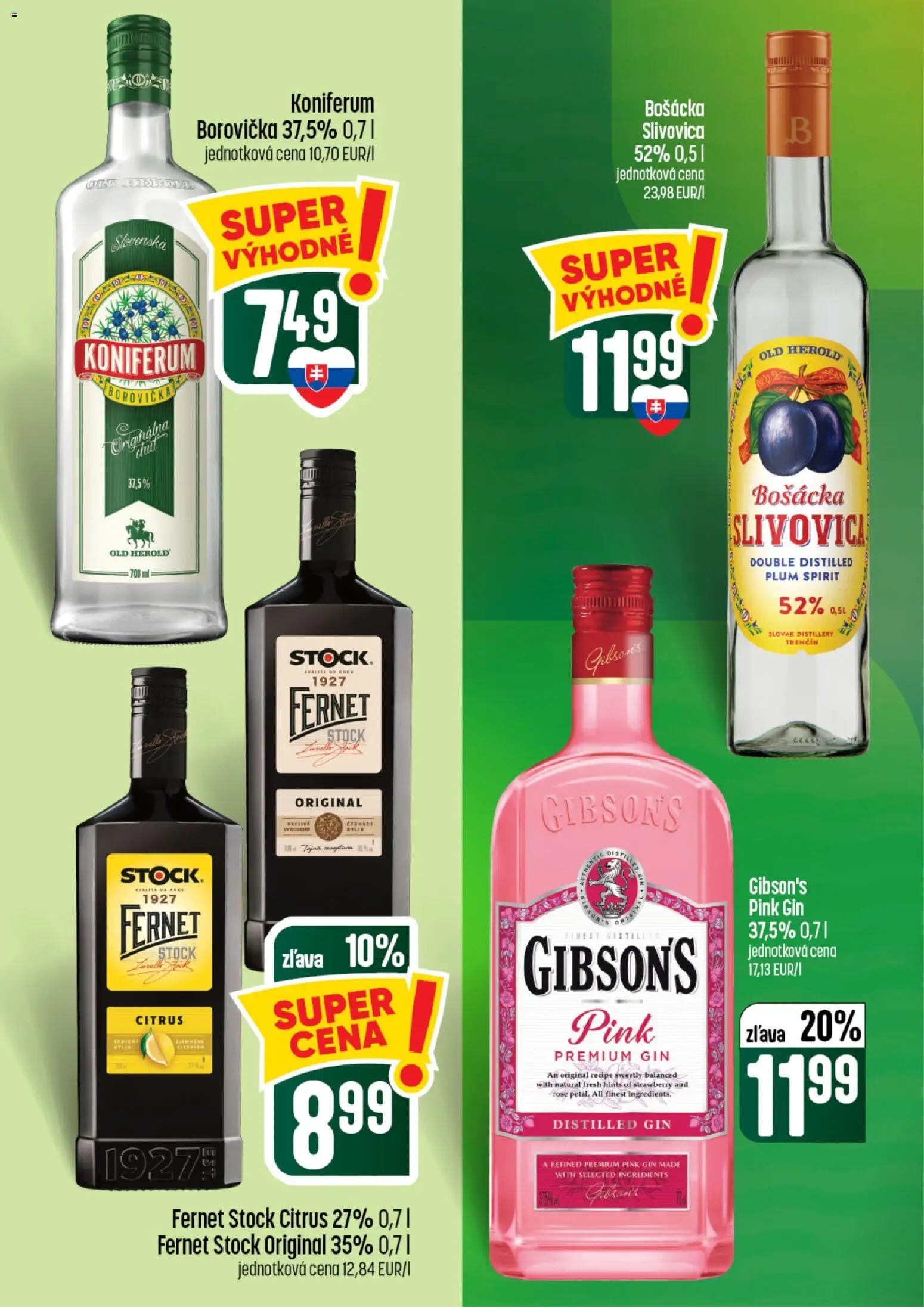 Nové COOP Jednota akcie – leták je platný od 13.08.2026 | Strana: 56 | Produkty: Bošácka slivovica, Slivovica, Fernet, Fernet Stock
