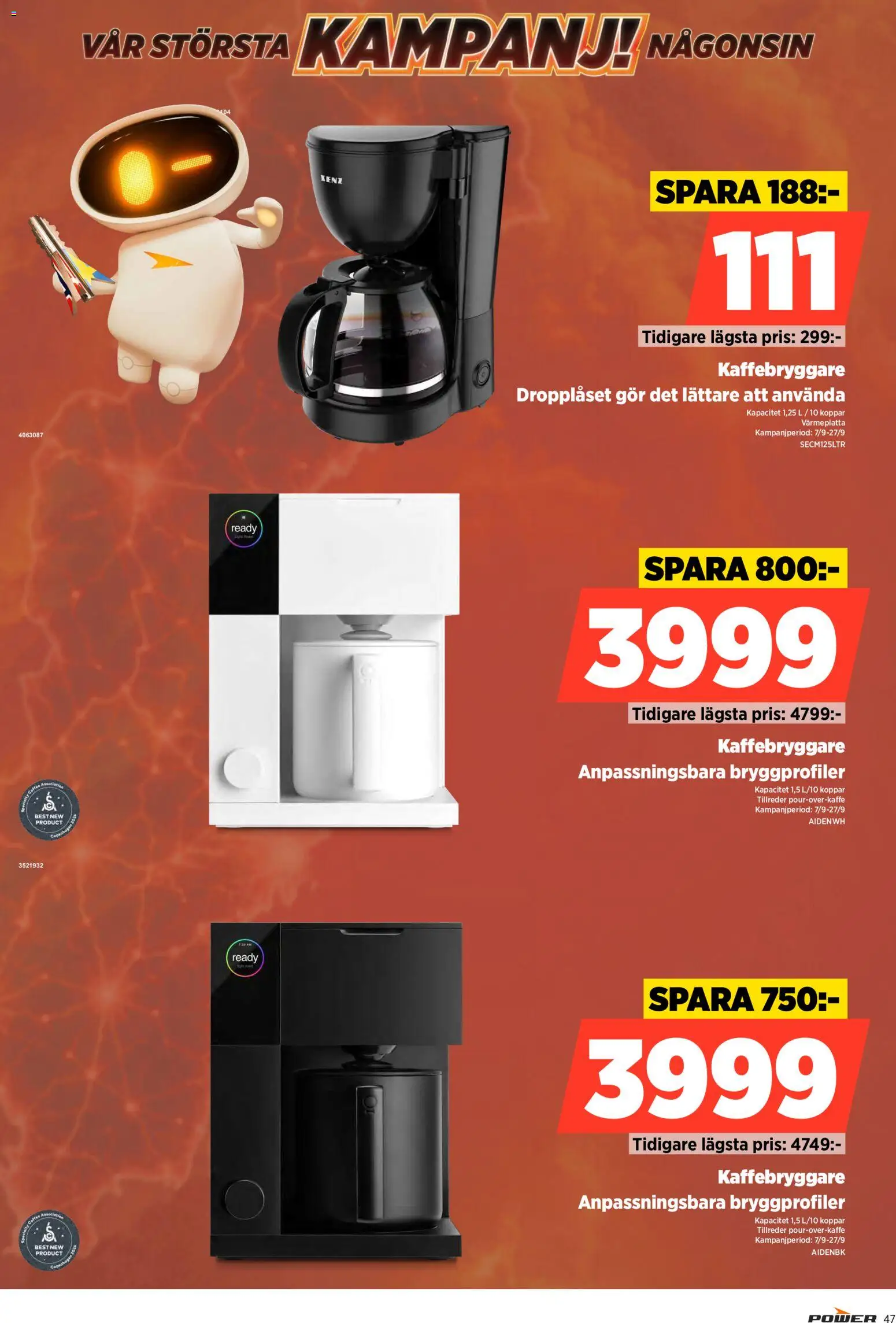 Power reklamblad aktuell från 14/09/2026 | Sida: 47 | Produkter: Kaffebryggare, Koppar