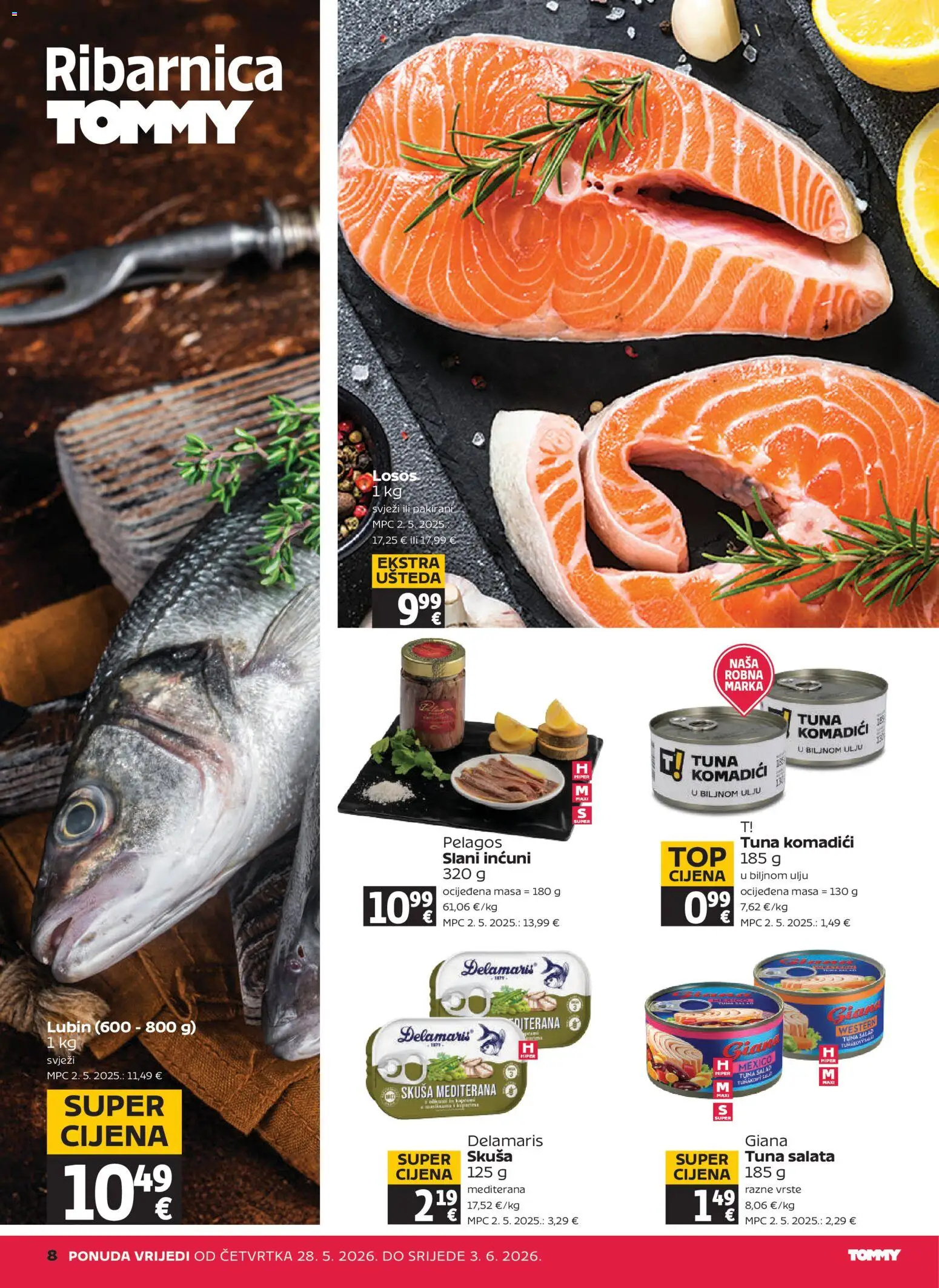 Tommy katalog | vrijedi od 28.05.2026 | Stranica: 8 | Proizvodi: Salata, Skuša, Losos, Tuna