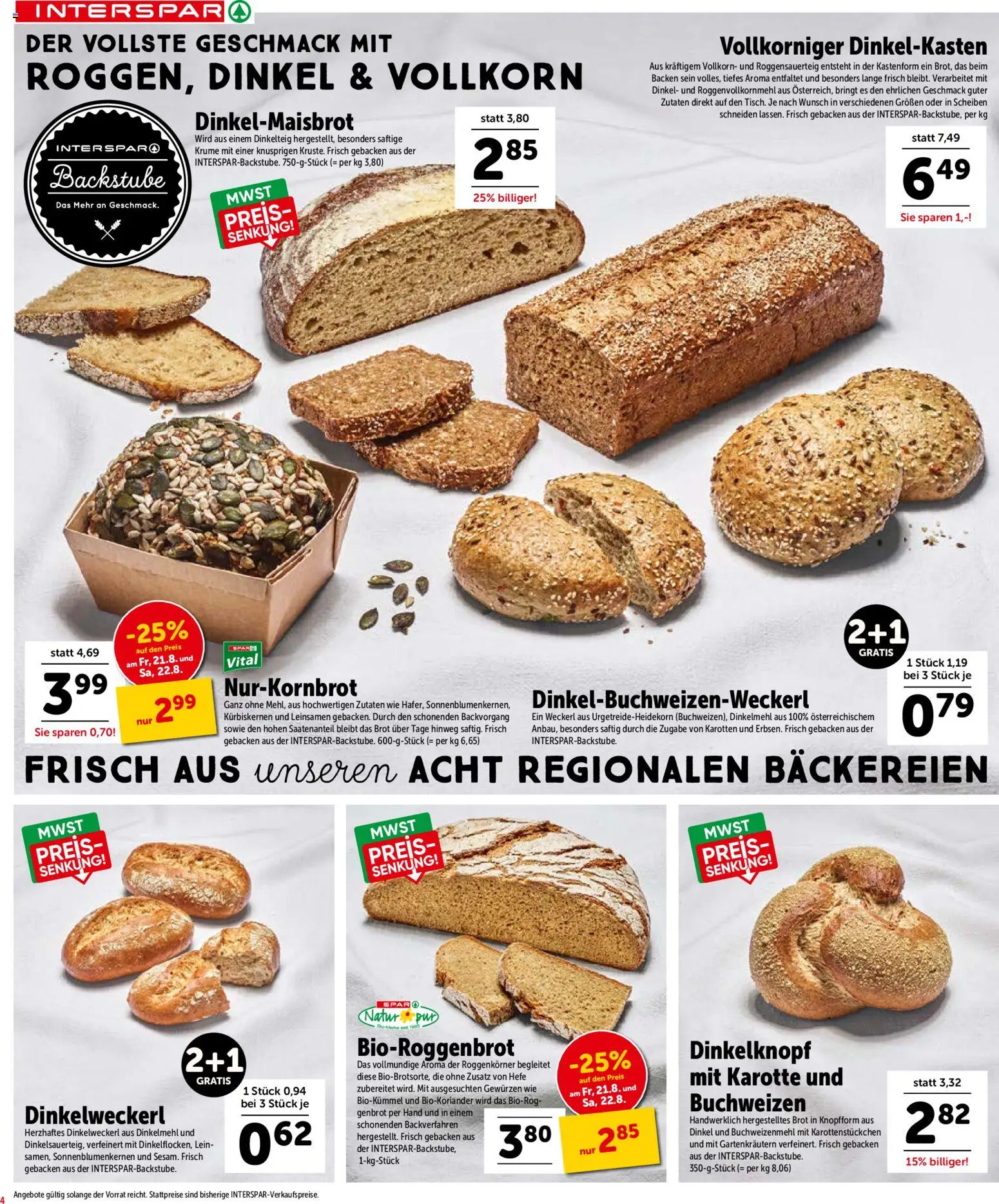 Interspar - Flugblatt gültig ab 20.08.2026 | Seite: 4 | Produkte: Karotte, Zutaten, Brot
