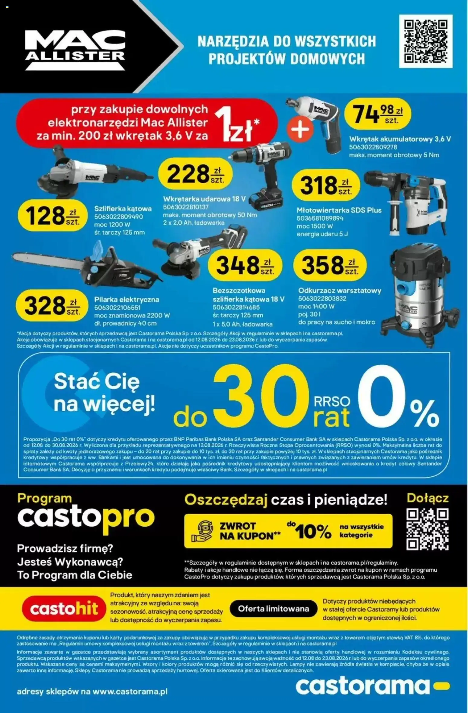 Castorama gazetka od 12.08.2026 | Strona: 34 | Produkty: Narzędzia, Ładowarka, Odkurzacz, Odkurzacz warsztatowy
