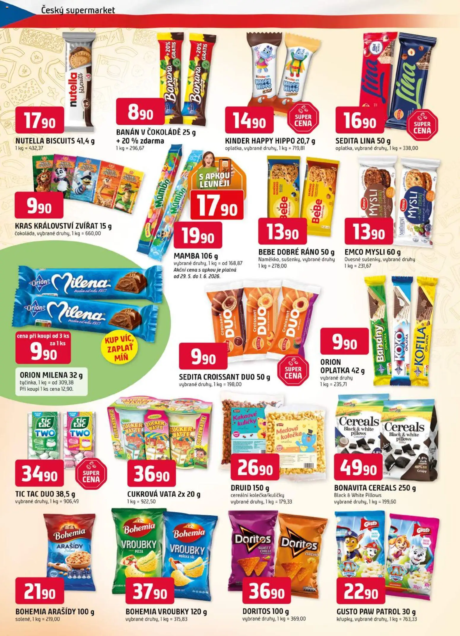 Trefa leták od 27.05.2026 | Strana: 6 | Produkty: Arašídy, Tác, Croissant, Nutella