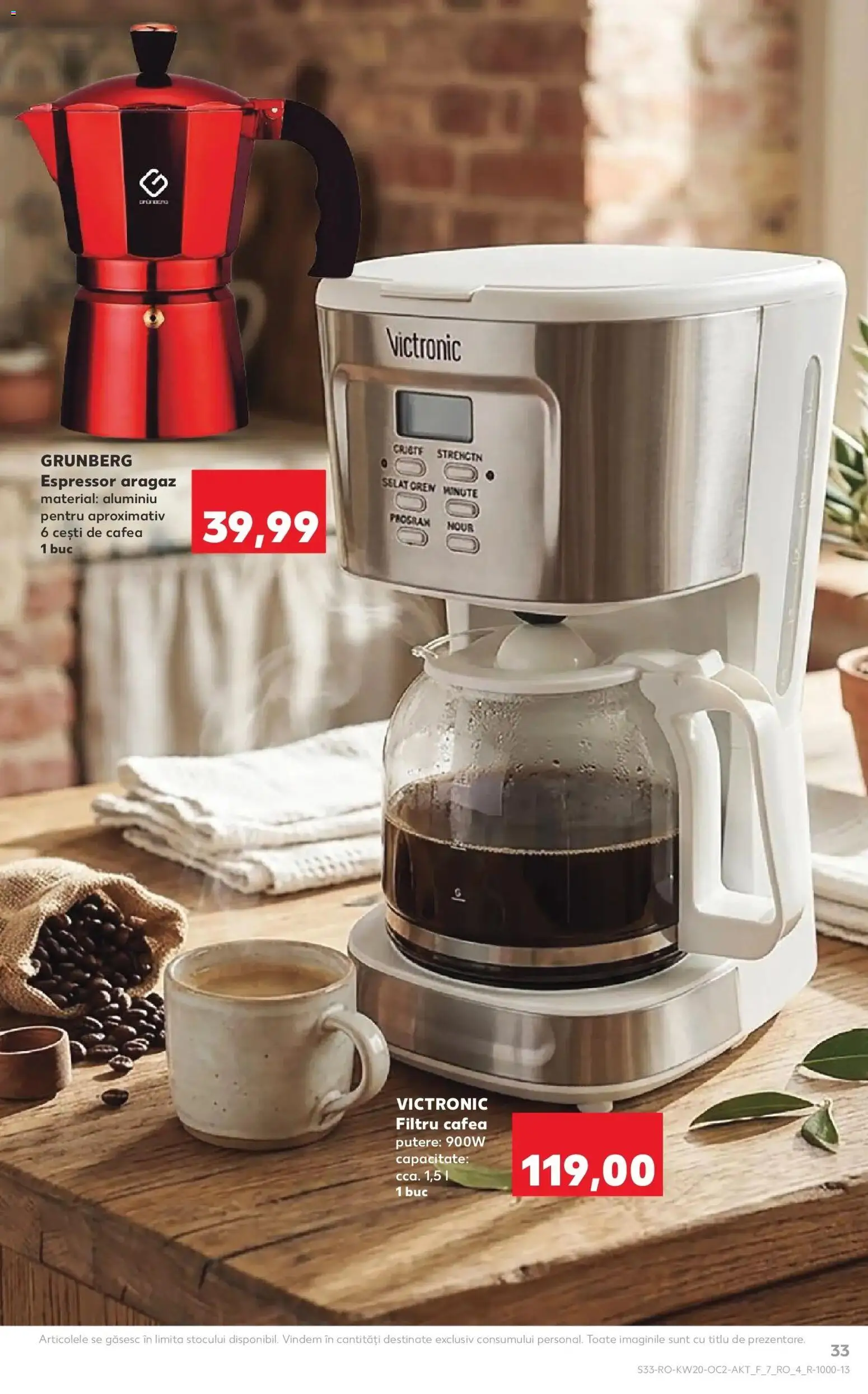 Noul catalog Kaufland – valabil de la 13.05.2026 | Pagină: 33 | Produse: Espressor, Aragaz, Cafea
