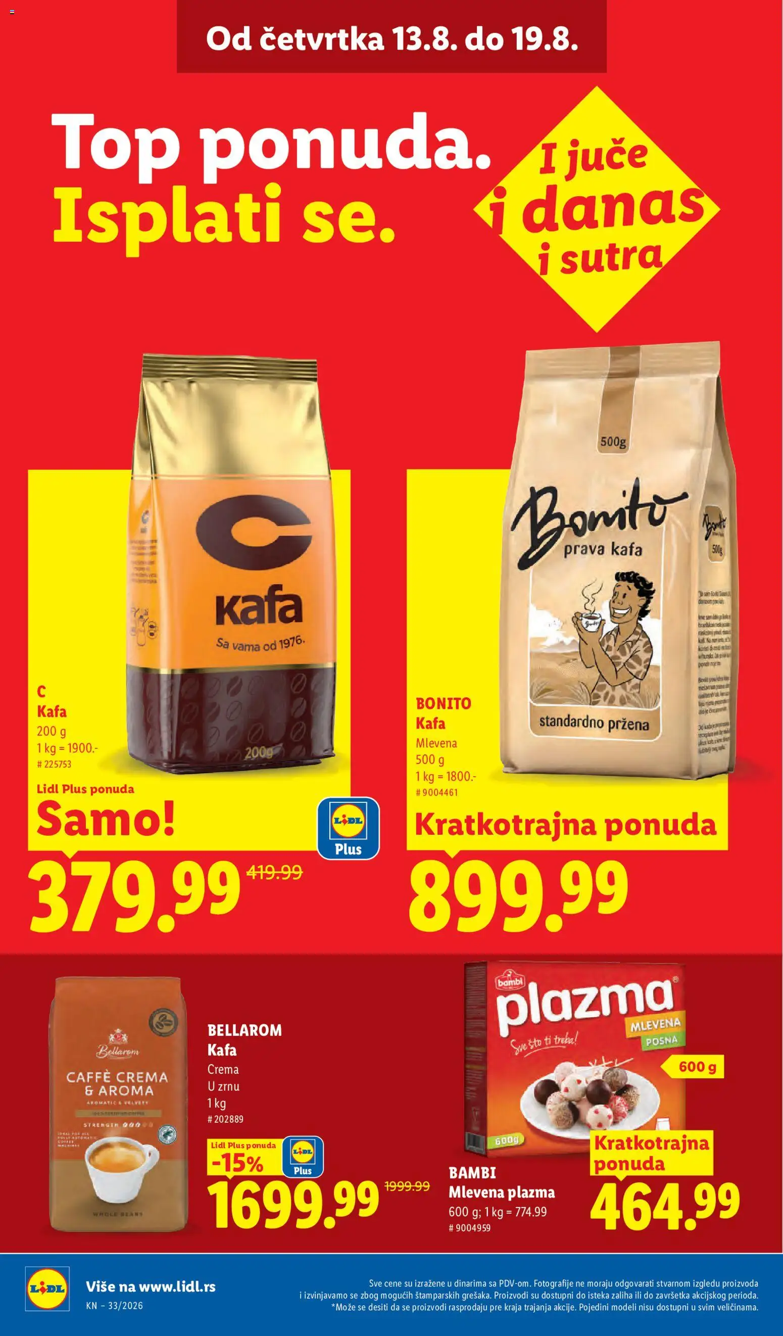 Lidl katalog - važi od 13.08.2026 | Strana: 30 | Proizvode: Sto, Mlevena plazma, Plazma, Kafa