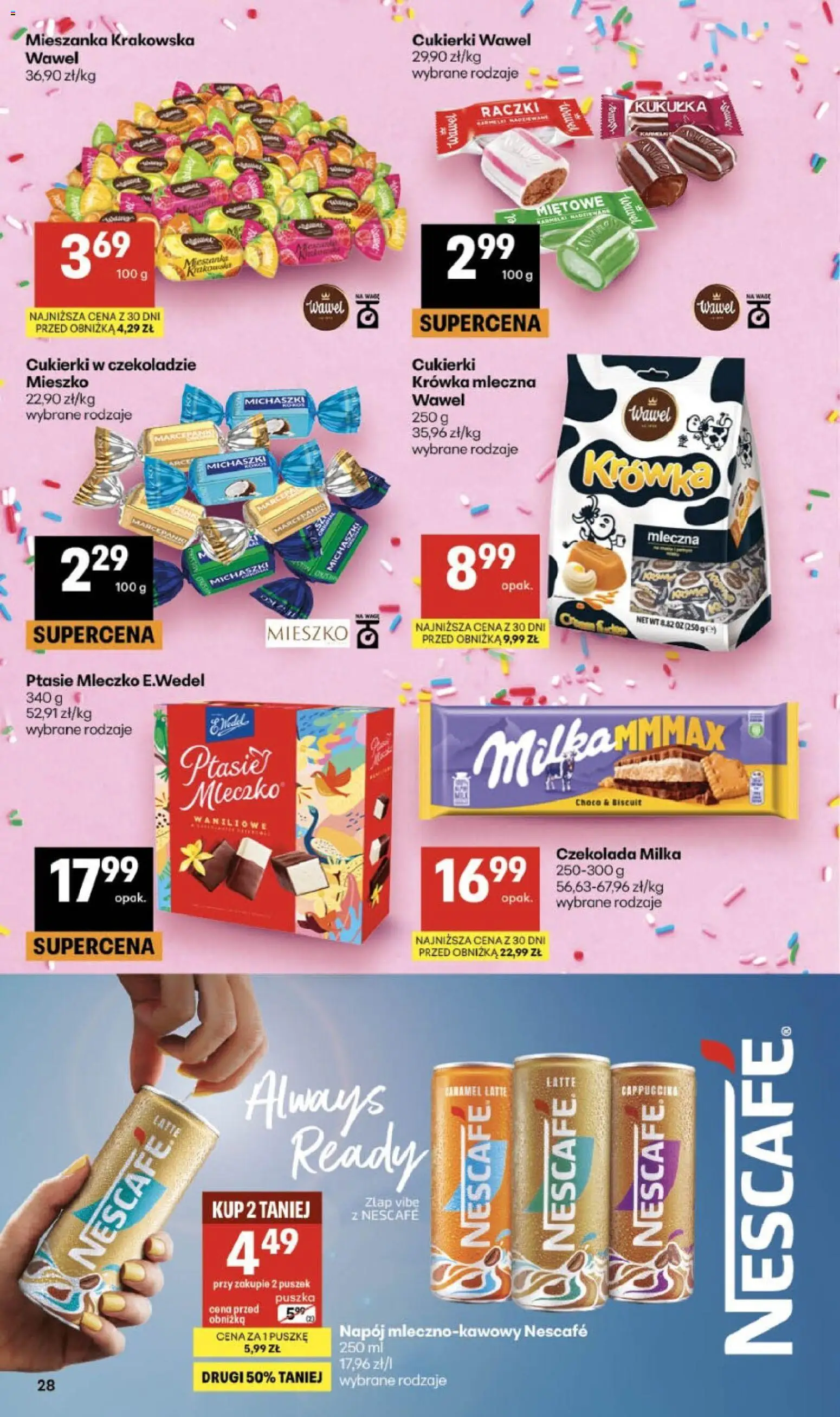 Delikatesy Centrum gazetka od 13.08.2026 | Strona: 28 | Produkty: Krowka, Milka, Ptasie mleczko, Czekolada