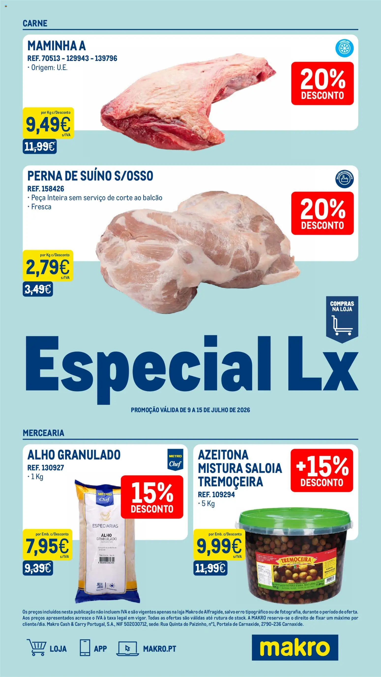 Makro Especial Lx Semana 28 │ válido de 09/07/2026 | Página: 1 | Produtos: Azeitonas, Carne