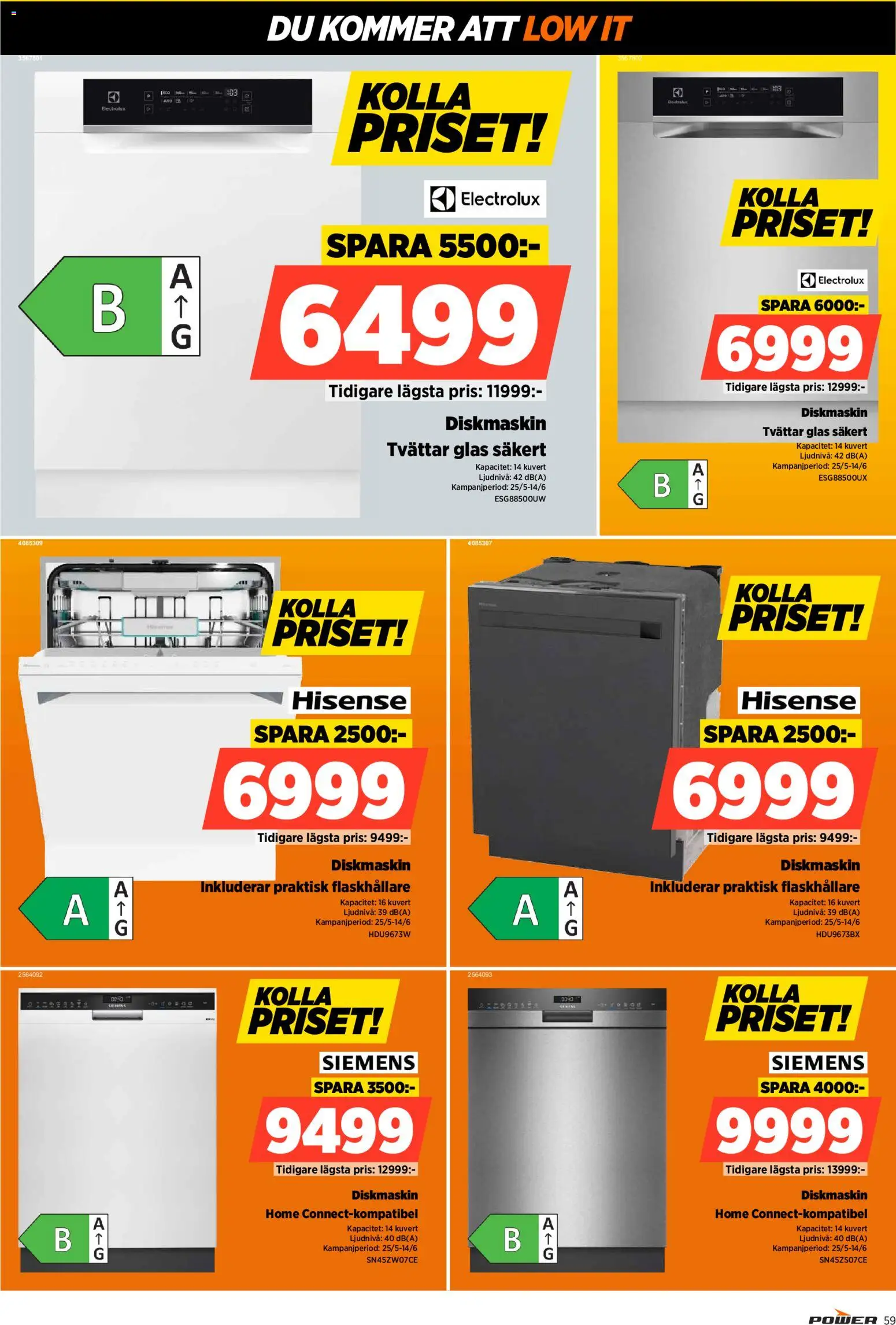 Power reklamblad aktuell från 01.06.2026 | Sida: 59 | Produkter: Diskmaskin, Kuvert