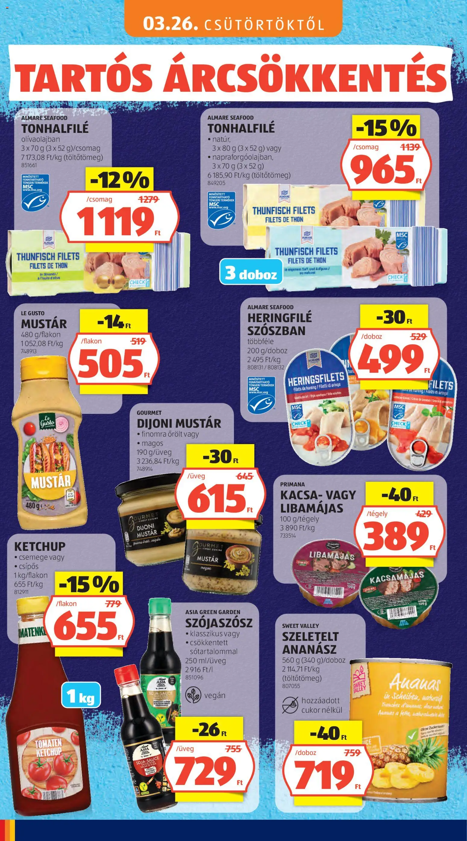 Aldi akciós ujság - amely érvényes a következő dátumtól: 03.05.2026 | Oldal: 84 | Termékek: Dijoni mustár, Ananász, Ketchup, Vegán