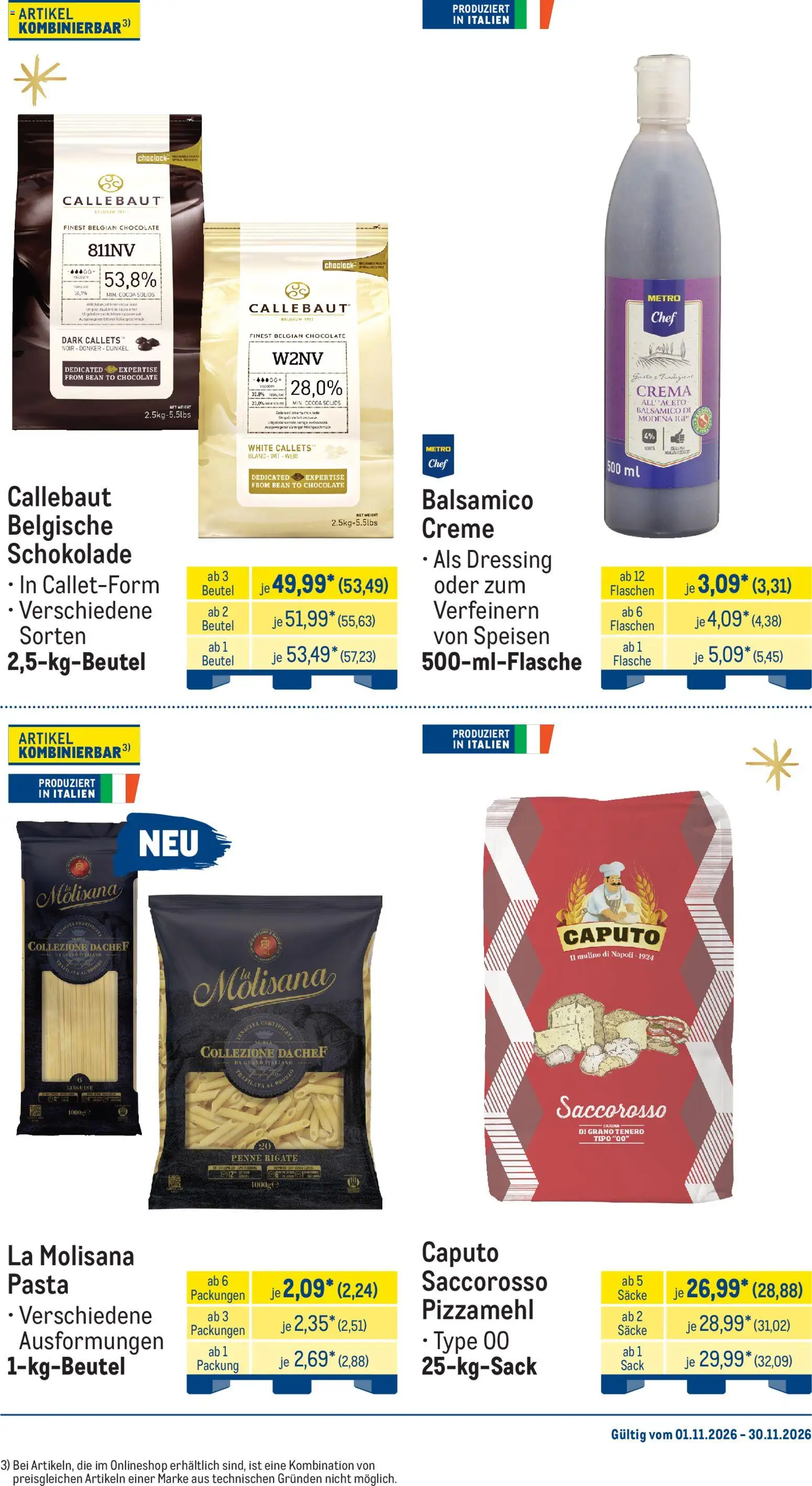 Metro Monats-Menü – gültig ab 01.11.2026 | Seite: 16 | Produkte: Balsamico, Dressing, Creme, Pasta