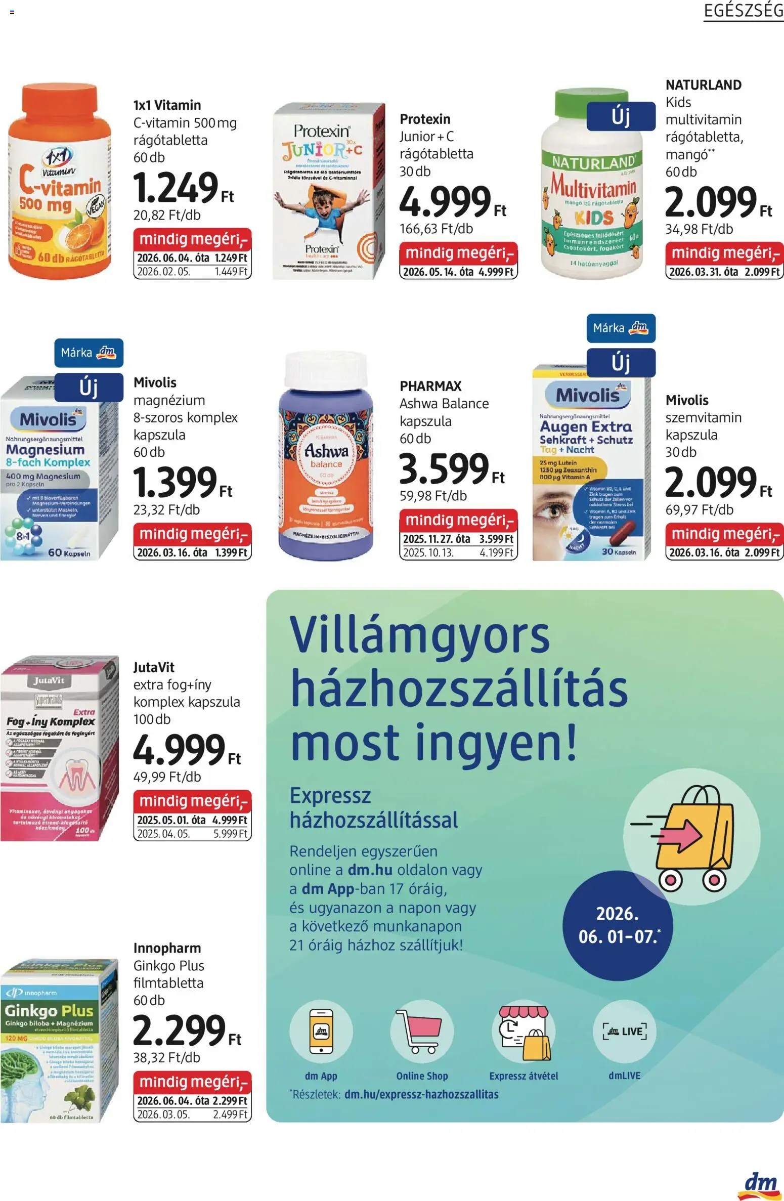 DM Drogerie Markt akciós ujság - amely érvényes a következő dátumtól: 04.06.2026 | Oldal: 21 | Termékek: Doboz, Vitamin c, Multivitamin, Mangó