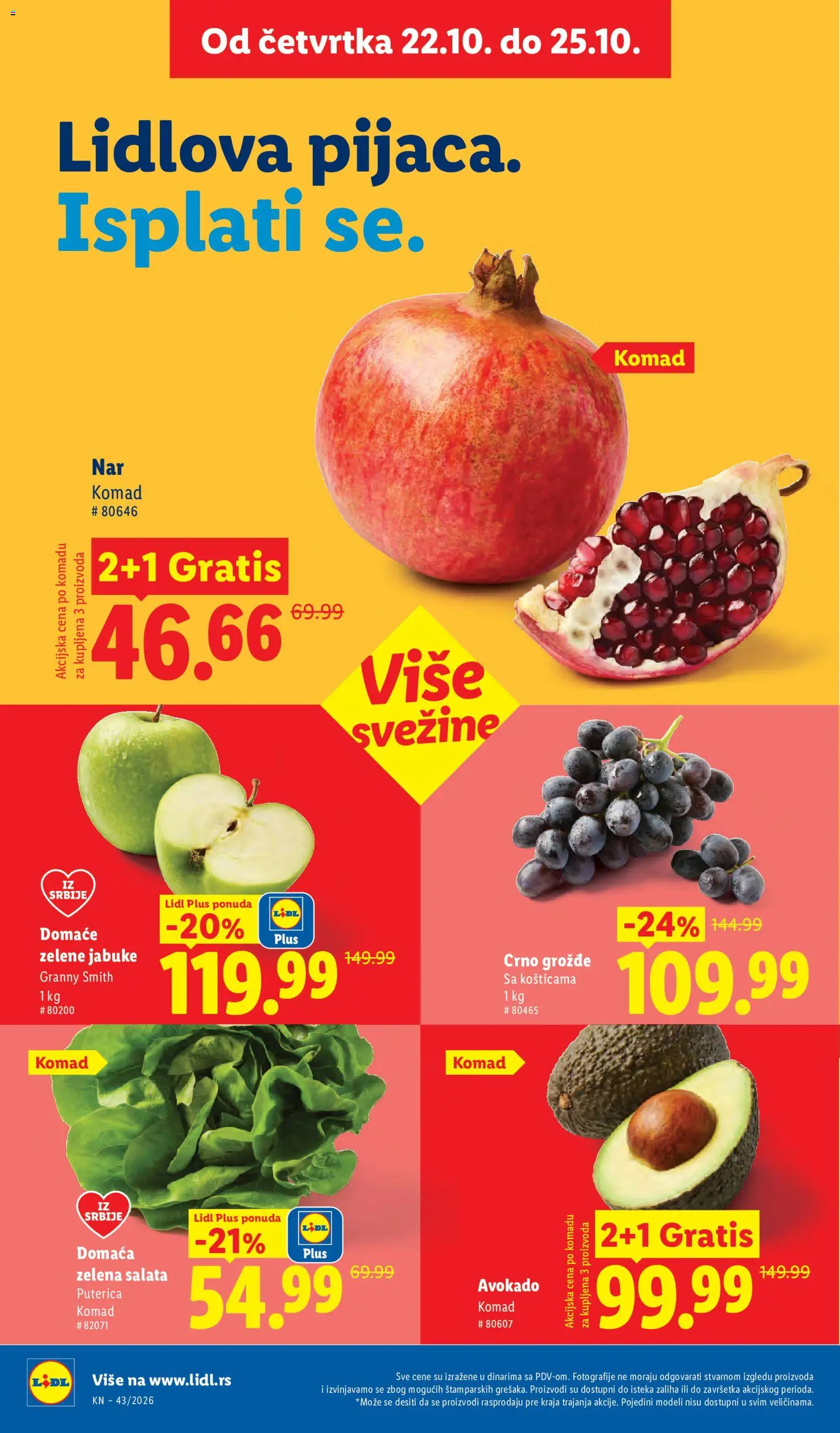 Lidl katalog - važi od 22.10.2026 | Strana: 20 | Proizvode: Salata, Grožđe, Avokado, Nar