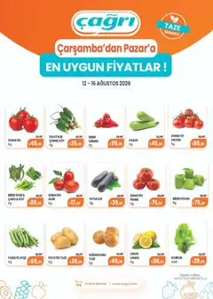 Çağrı Market Çağrı Market - Manav Katalog 12.08.2026 - Broşürünün önizlemesi