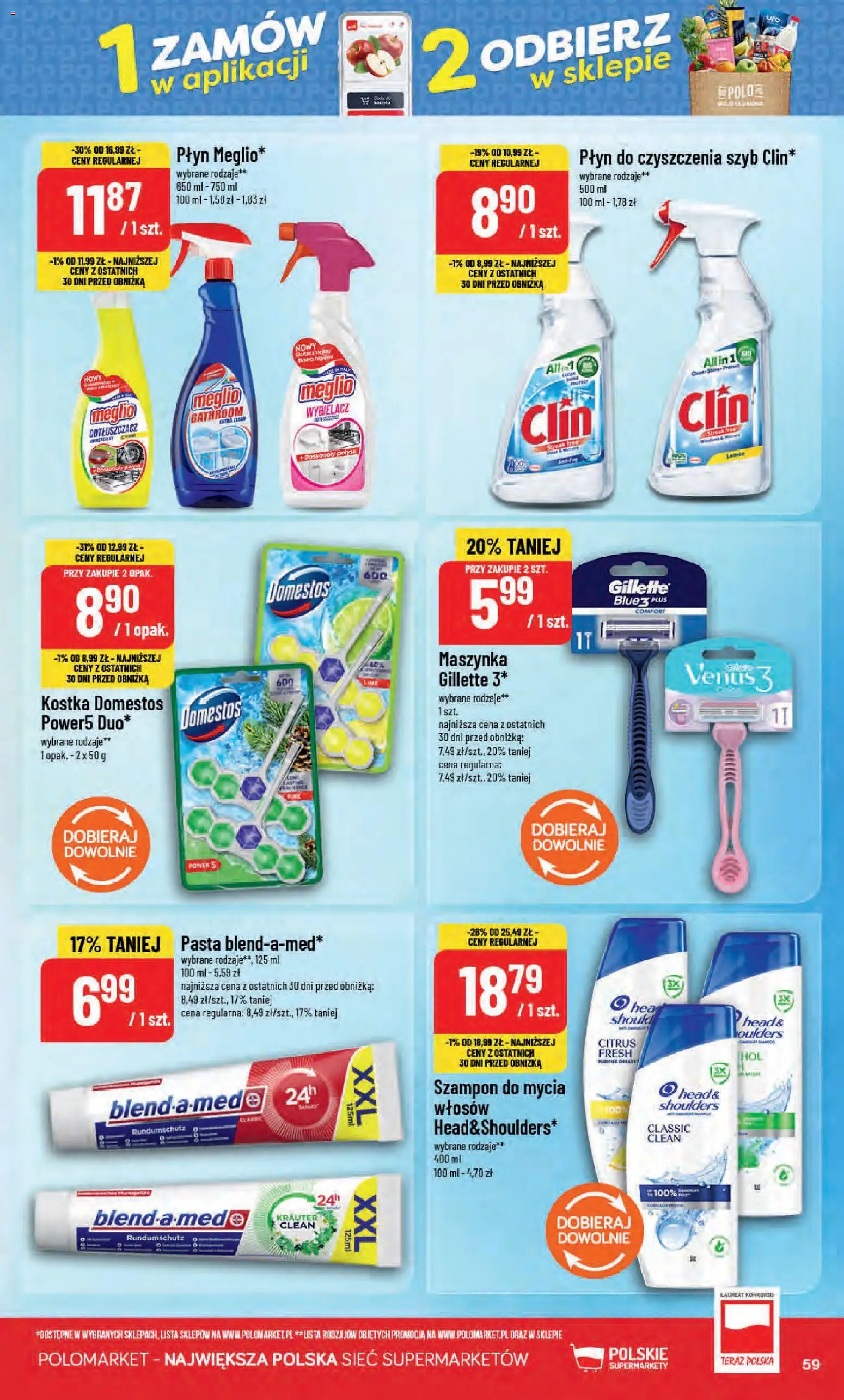 POLOmarket gazetka od 02.09.2026 | Strona: 59 | Produkty: Meglio, Gillette, Domestos, Szampon