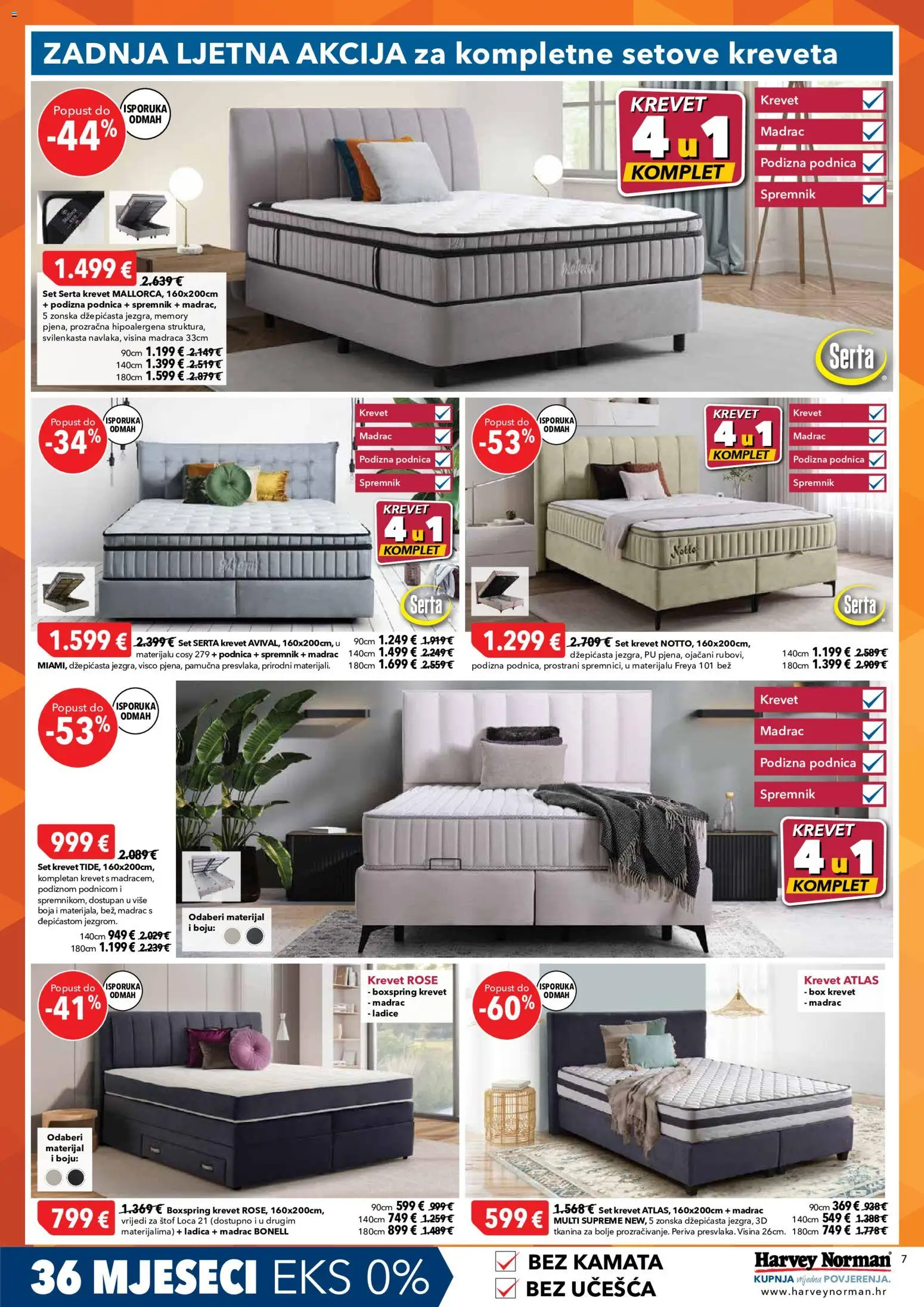 Harvey Norman katalog | vrijedi od 18.08.2026 | Stranica: 7 | Proizvodi: Krevet, Madrac, Ladice