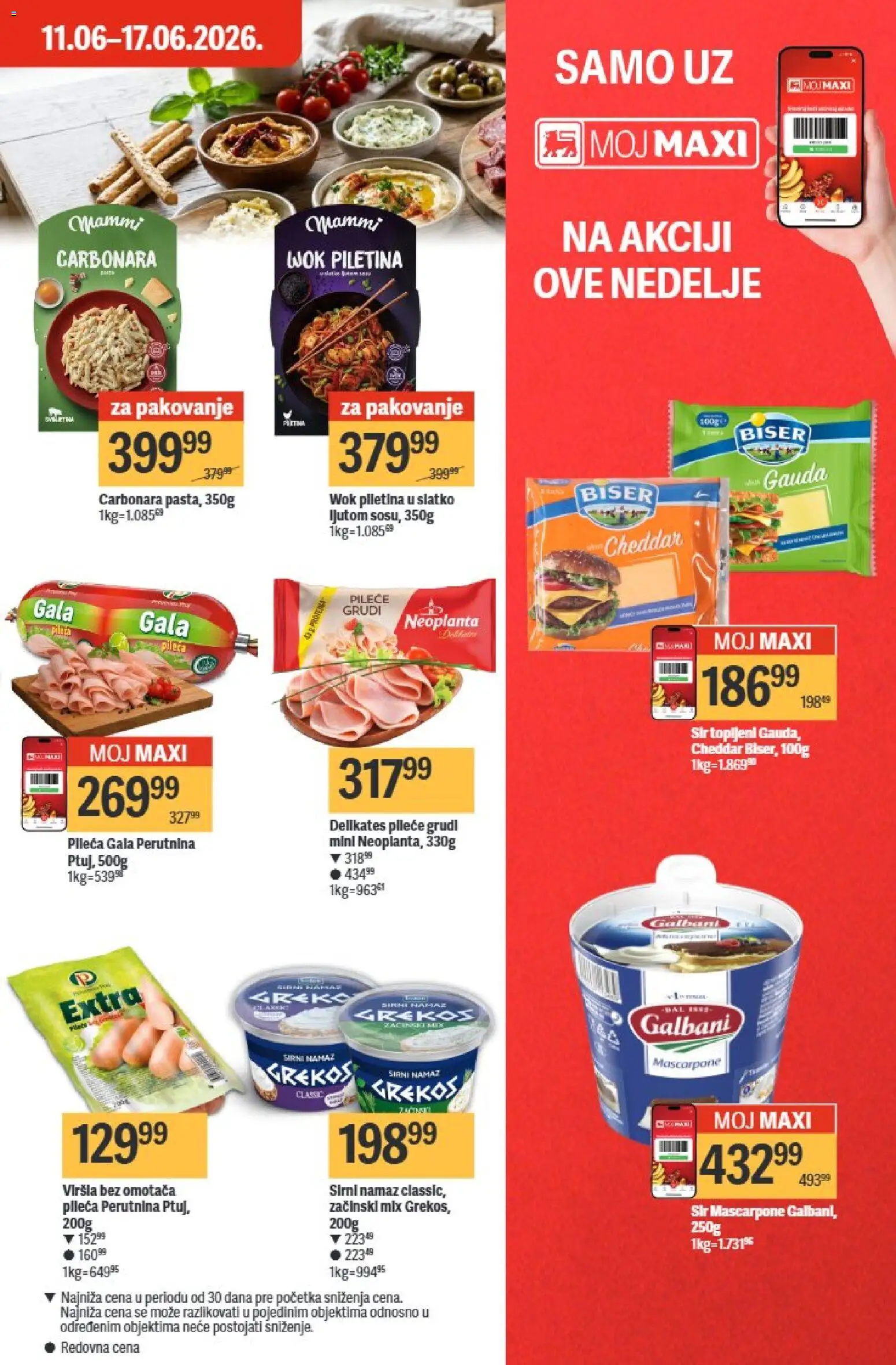 Maxi katalog - važi od 11.06.2026 | Strana: 17 | Proizvode: Pakovanje, Sir, Wok, Piletina
