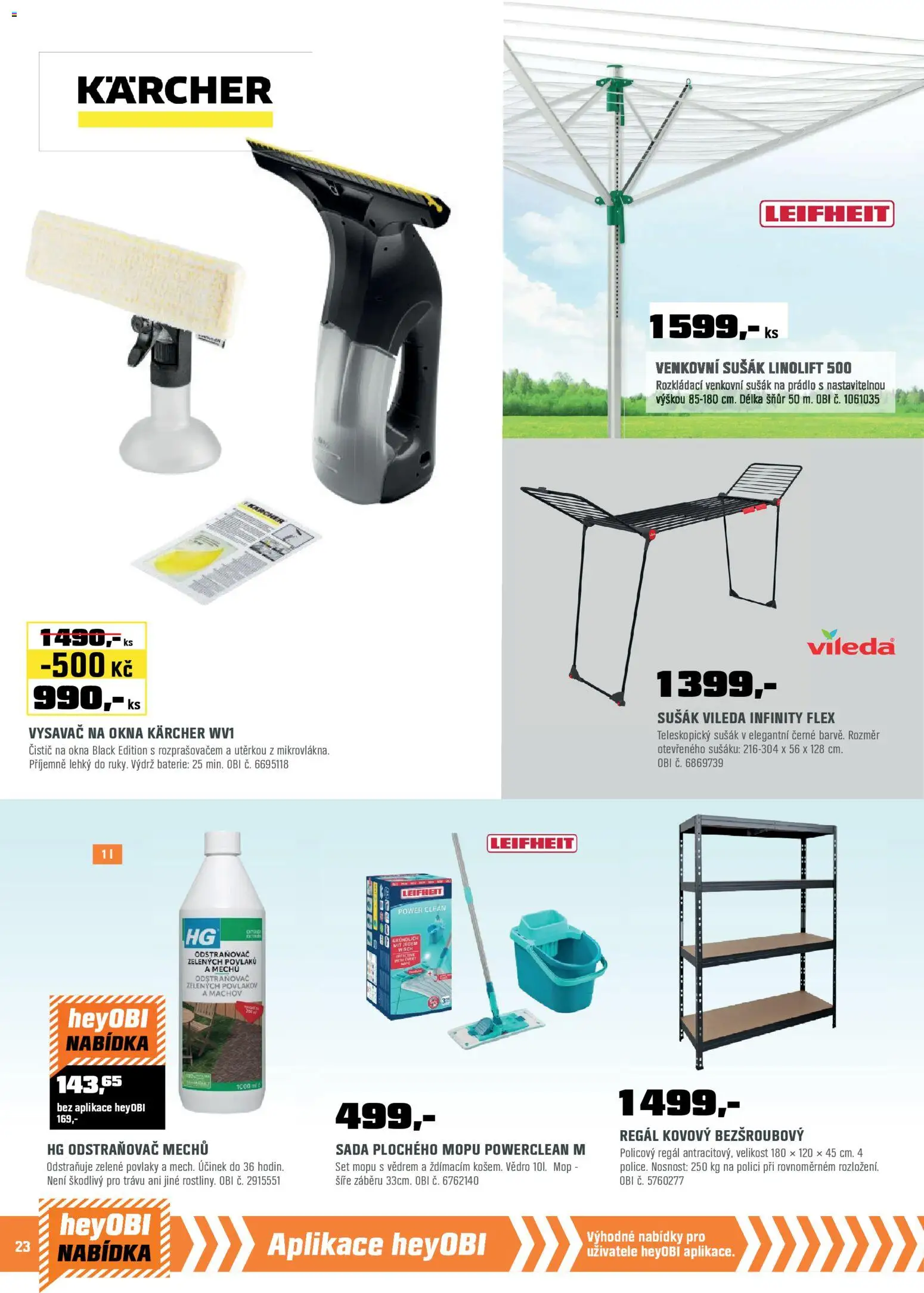 OBI leták od 01.04.2026 | Strana: 24 | Produkty: Vysavač na okna, Vysavač, Regál, Baterie