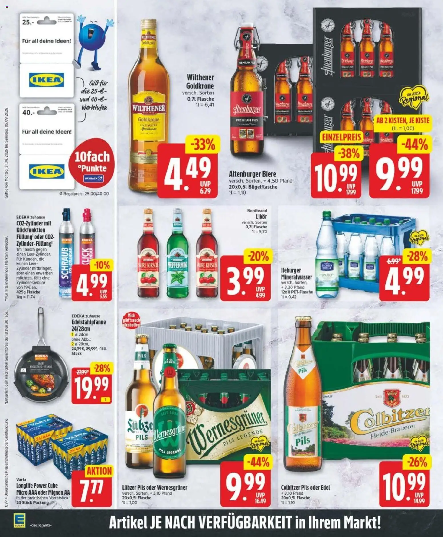 Edeka Prospekt Magdeburg – gültig ab 31.08.2026 | Seite: 18 | Produkte: Likör, Pils, Wernesgruner, Lubzer