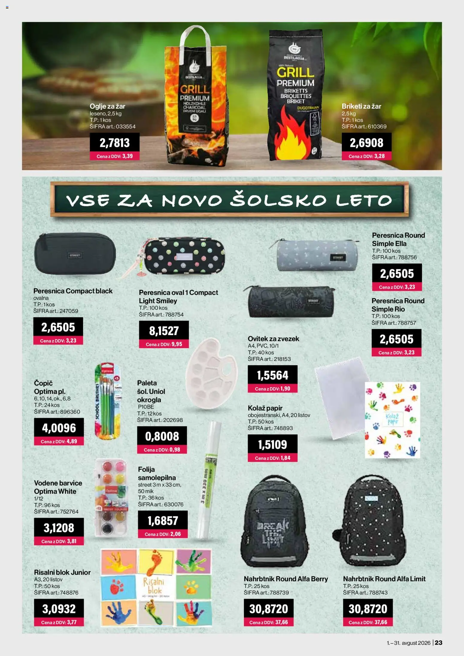 Novi Mercator katalog ponudbe – veljaven od 01.08.2026 | Stran: 23 | Izdelki: Barvice, Copic, Folija, Blok