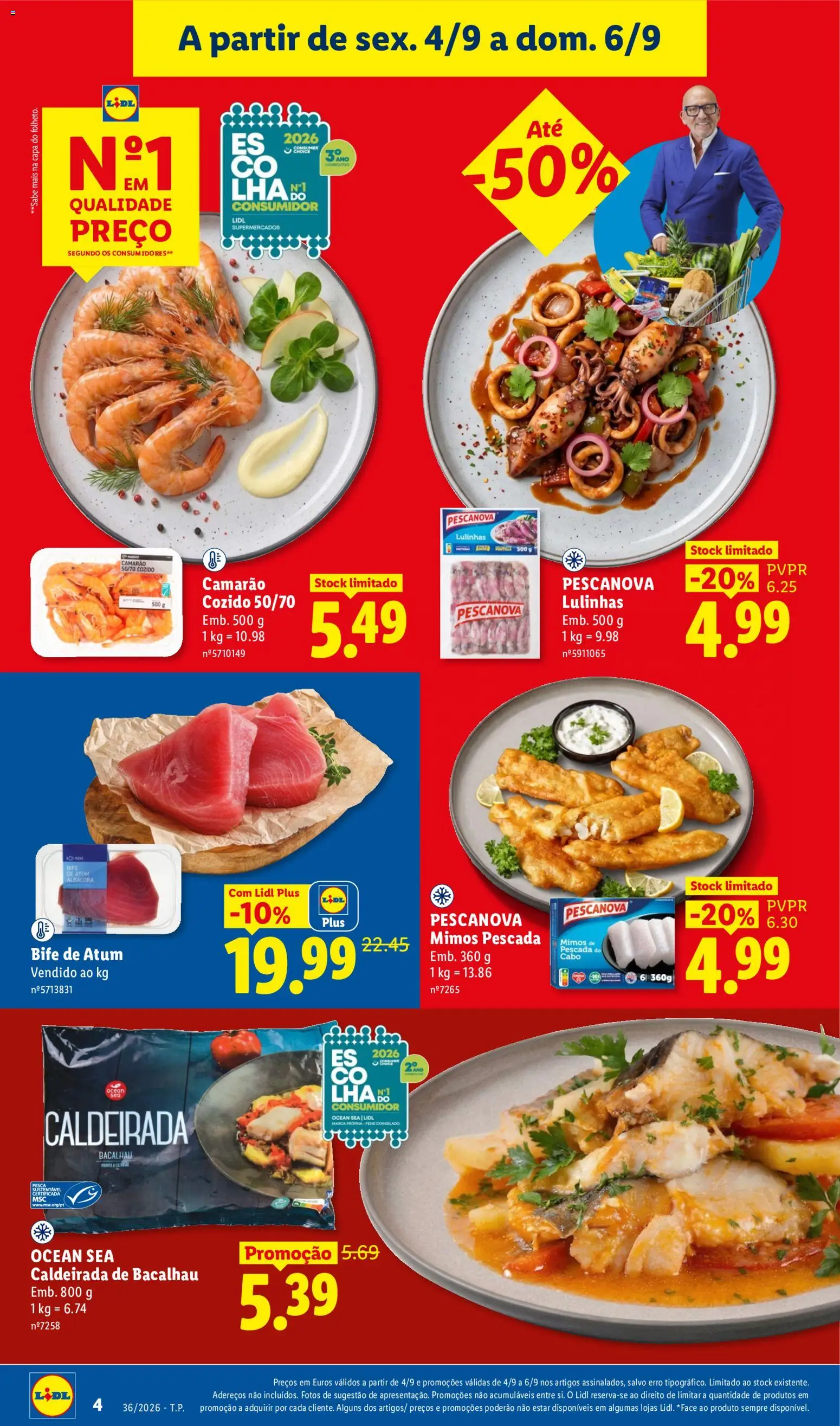 Lidl folheto Fim de Semana │ válido de 04/09/2026 | Página: 6 | Produtos: Cabo, Pescada, Bife, Bife de atum