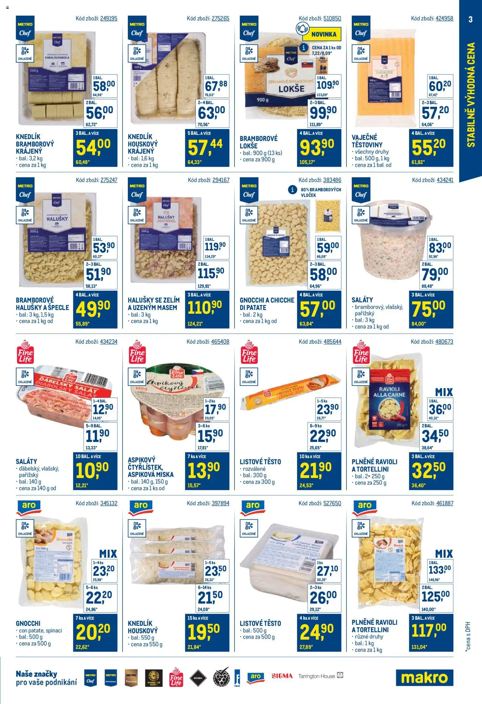 Makro leták - Cash & Carry od 20.05.2026 | Strana: 3 | Produkty: Těstoviny, Miska, Halušky, Těsto
