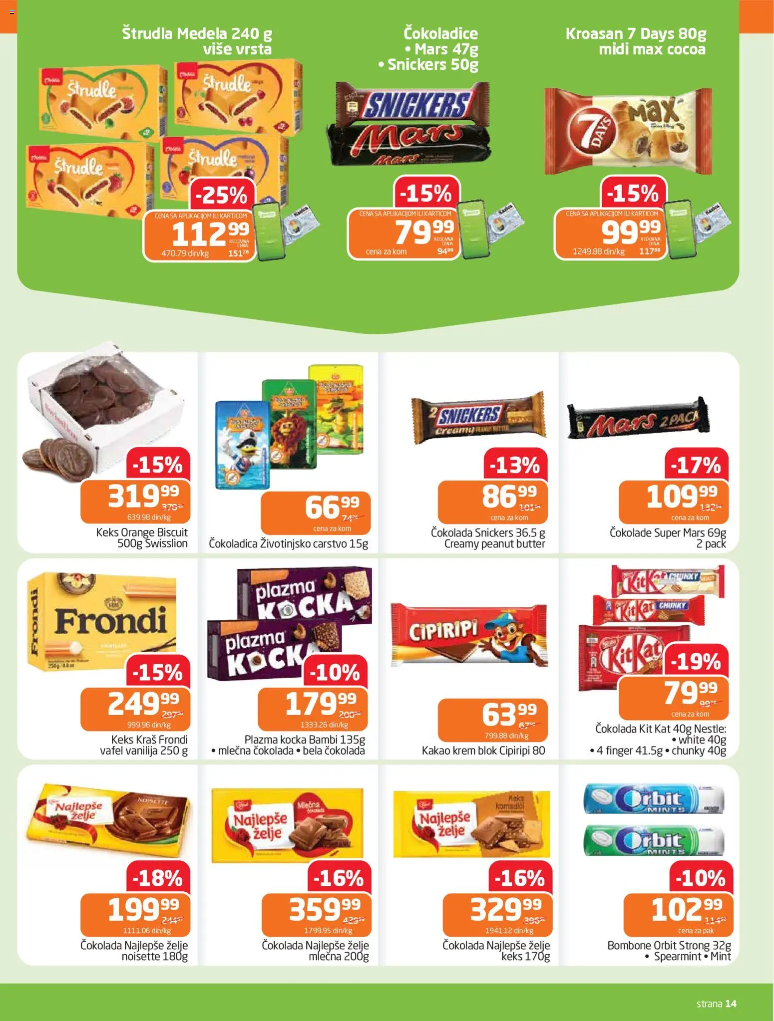 Gomex katalog - važi od 15.04.2026 | Strana: 14 | Proizvode: Bombone, Plazma, Kroasan, Mlečna čokolada