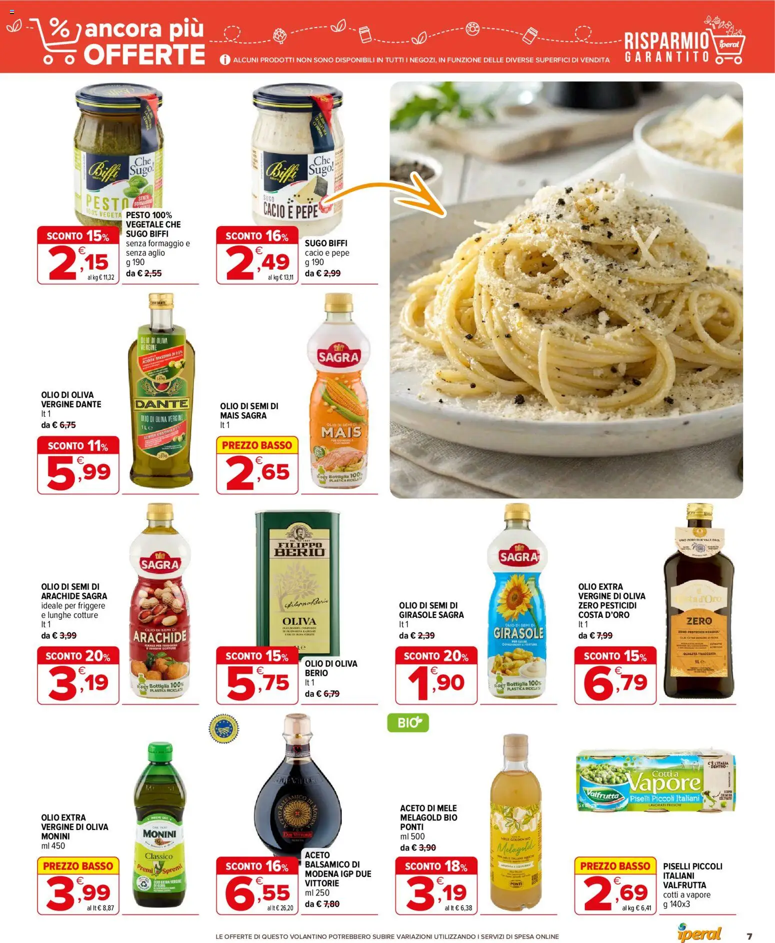 Volantino Iperal del 01/07/2026 | Pagina: 7 | Prodotti: Aglio, Piselli, Aceto, Olio di Oliva