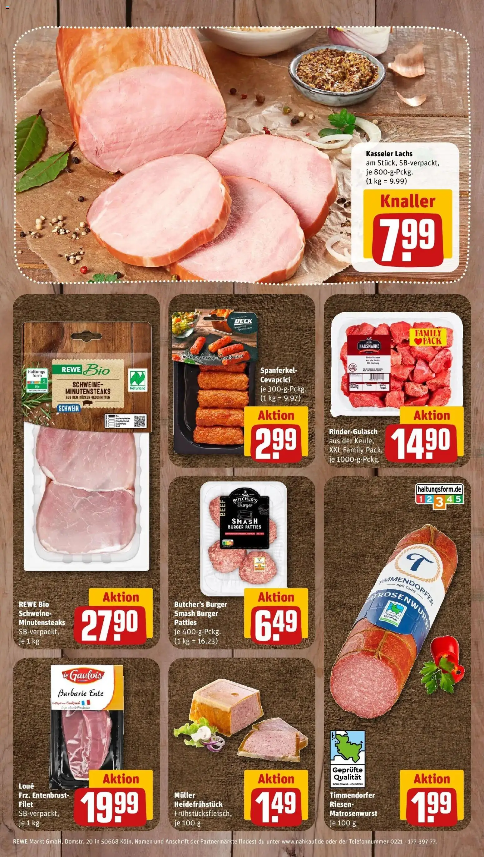 REWE Prospekt ab 12.10.2026 zum Blättern » Angebote | Seite: 11 | Produkte: Cevapcici, Burger, Lachs, Ente