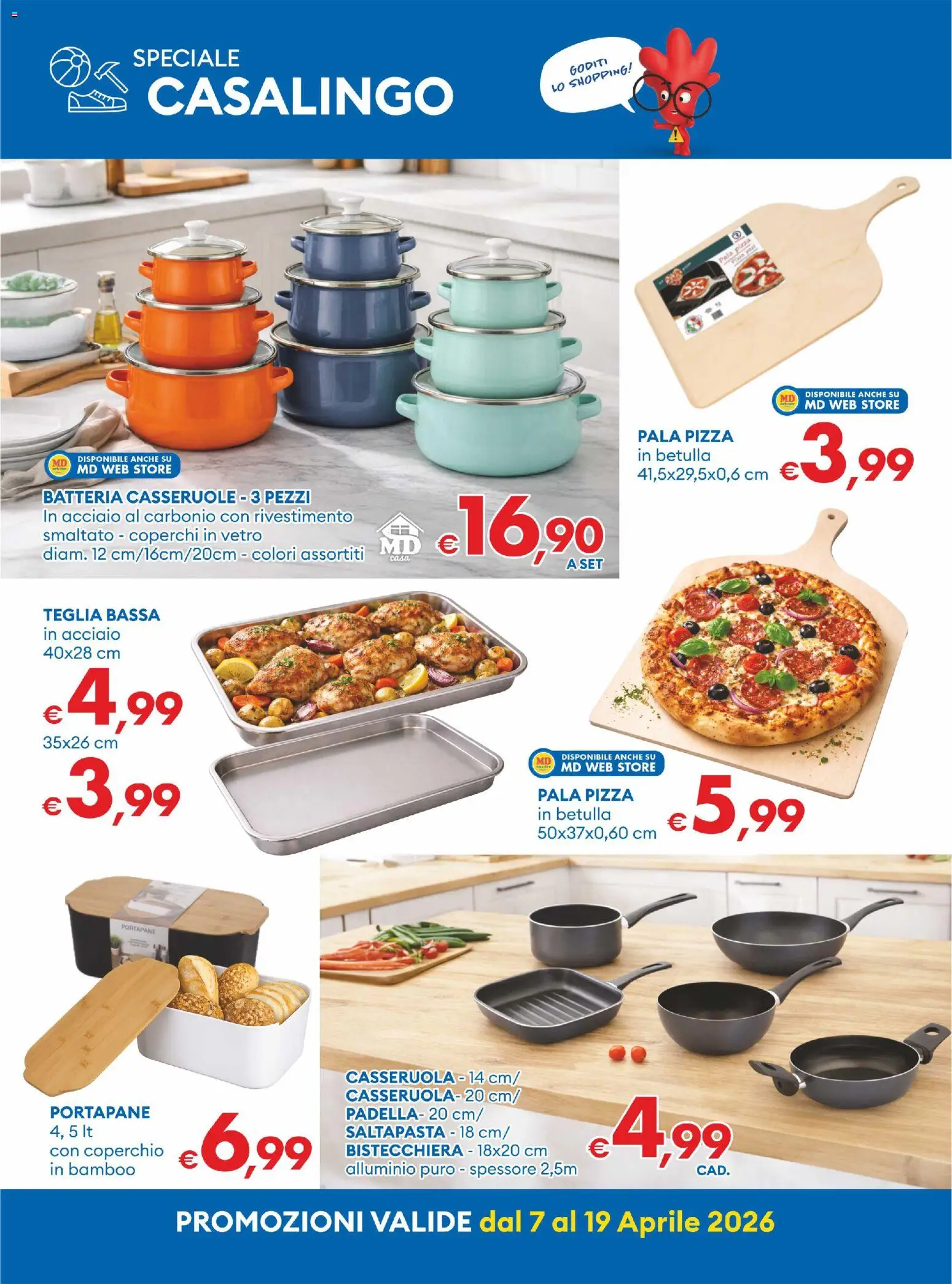 Volantino MD Discount del 07.04.2026 | Pagina: 21 | Prodotti: Pizza, Bistecchiera, Casseruola, Alluminio