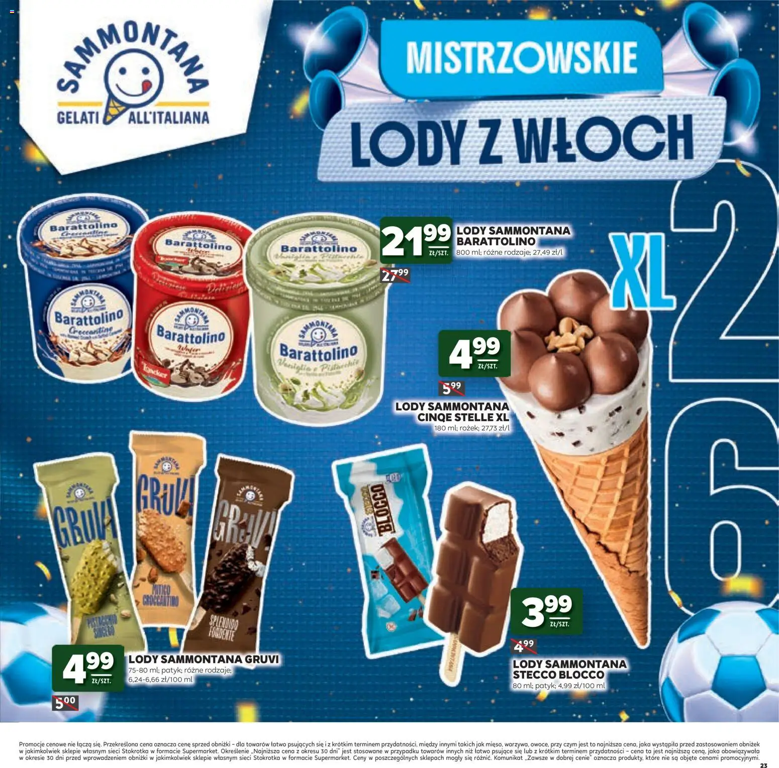 Stokrotka gazetka - Mistrzostwa Świata od 11.06.2026 | Strona: 23 | Produkty: Stokrotka, Lody