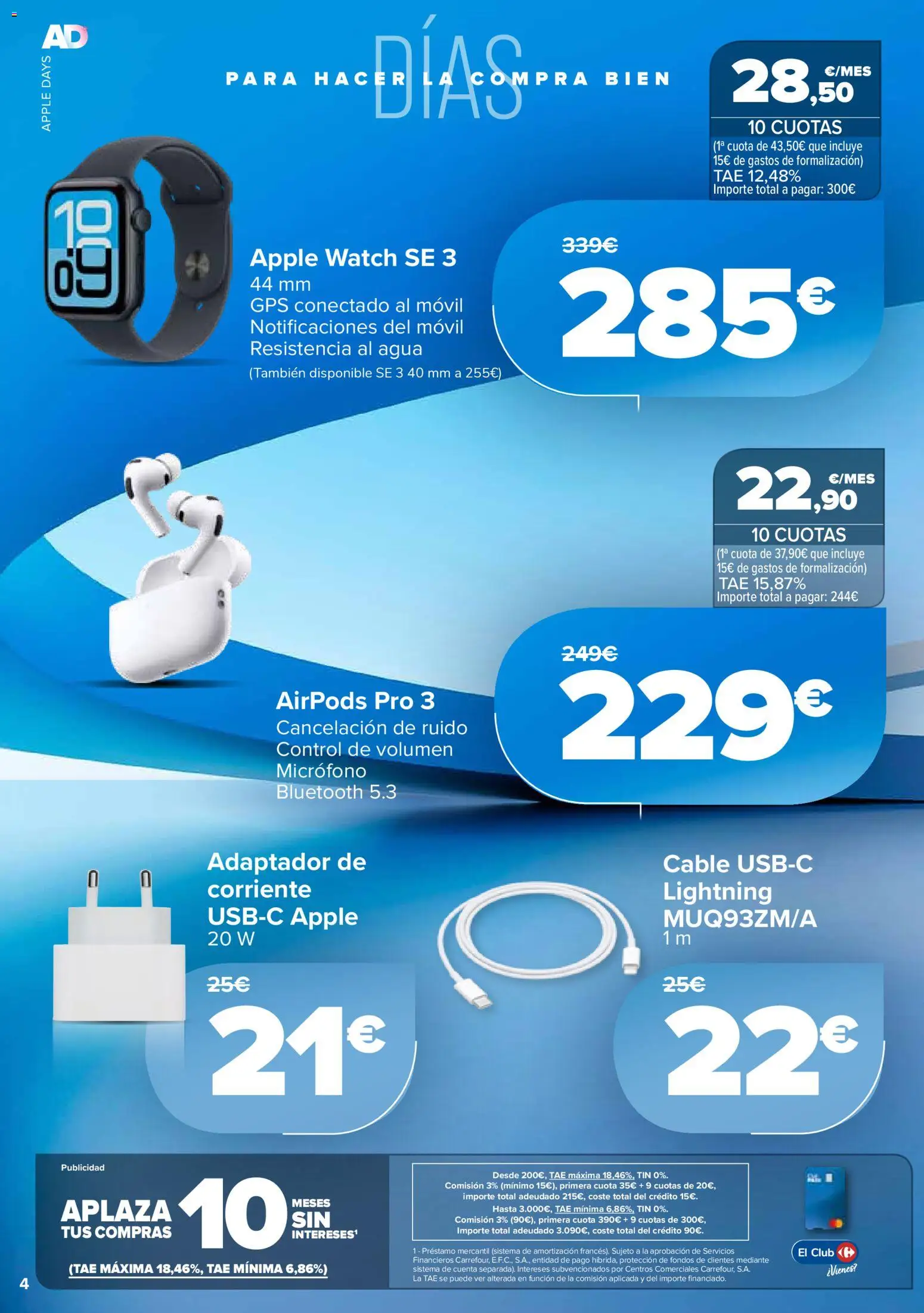 Carrefour Apple Days │ válido desde el 14/07/2026 | Página: 4 | Productos: Airpods, Apple, Cable, Micrófono