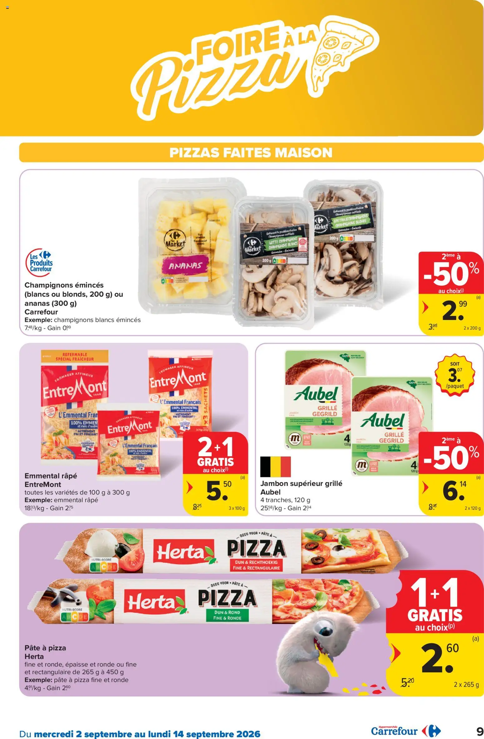 {H1} | Pagina: 9 | Producten: Ham, Pâté, Deeg, Champignons