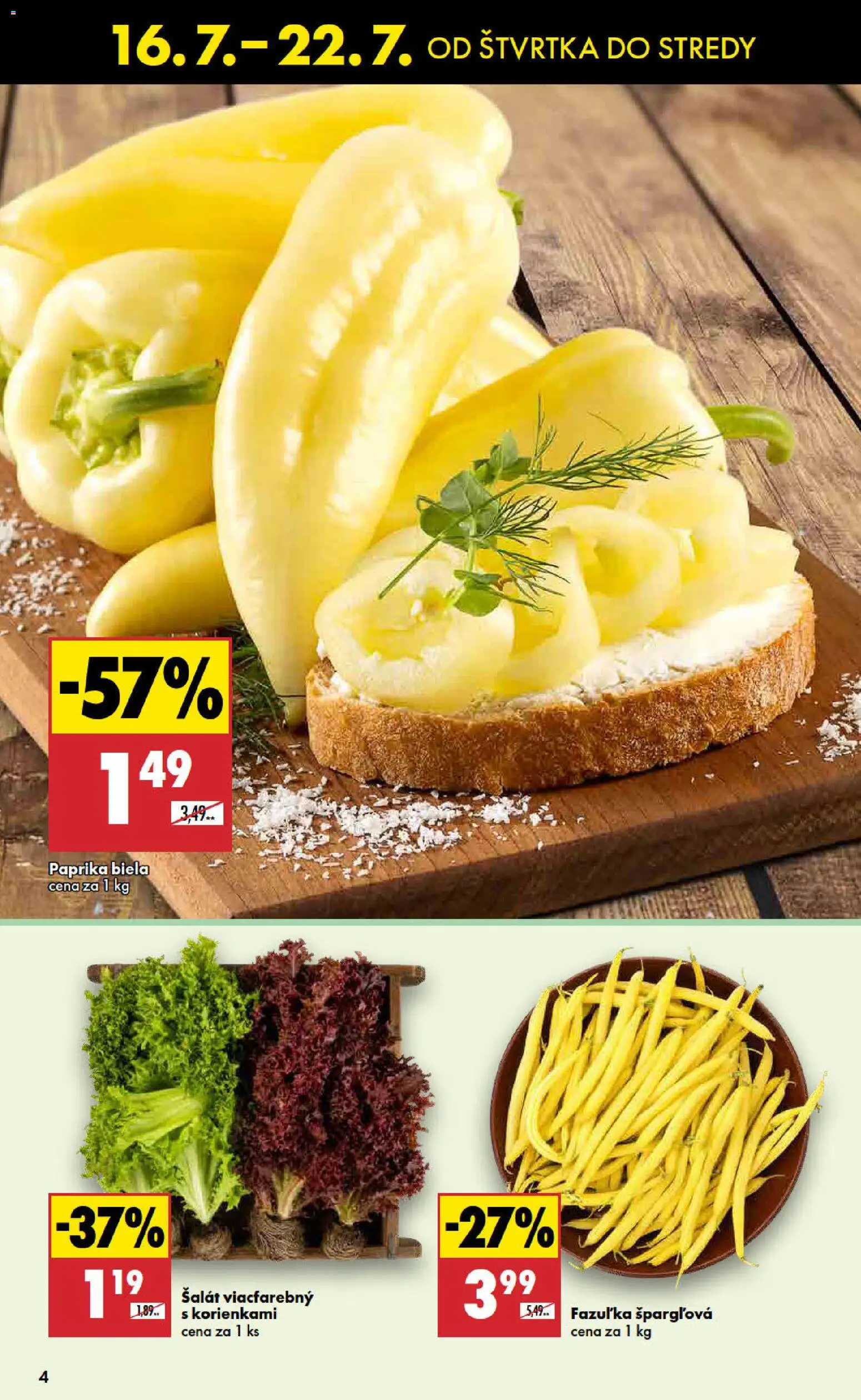 Nové Biedronka akcie – leták je platný od 16.07.2026 | Strana: 4 | Produkty: Paprika, Šalát