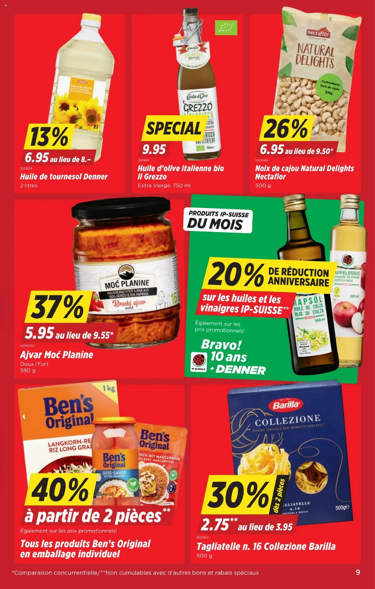 Denner aktionen FR – gültig ab 23.07.2026 | Seite: 9 | Produkte: Mascarpone, Rapsöl, Gemüse, Pasta