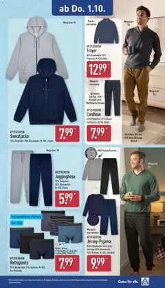 UP2FASHION Jogginghose, 70% Polyester, 30% Baumwolle; M-XXL; Stück ab 28.09.2026 gültig | Seite: 23 | Produkte: Jogginghose, Up2fashion, Sweatjacke, Sweatshirt