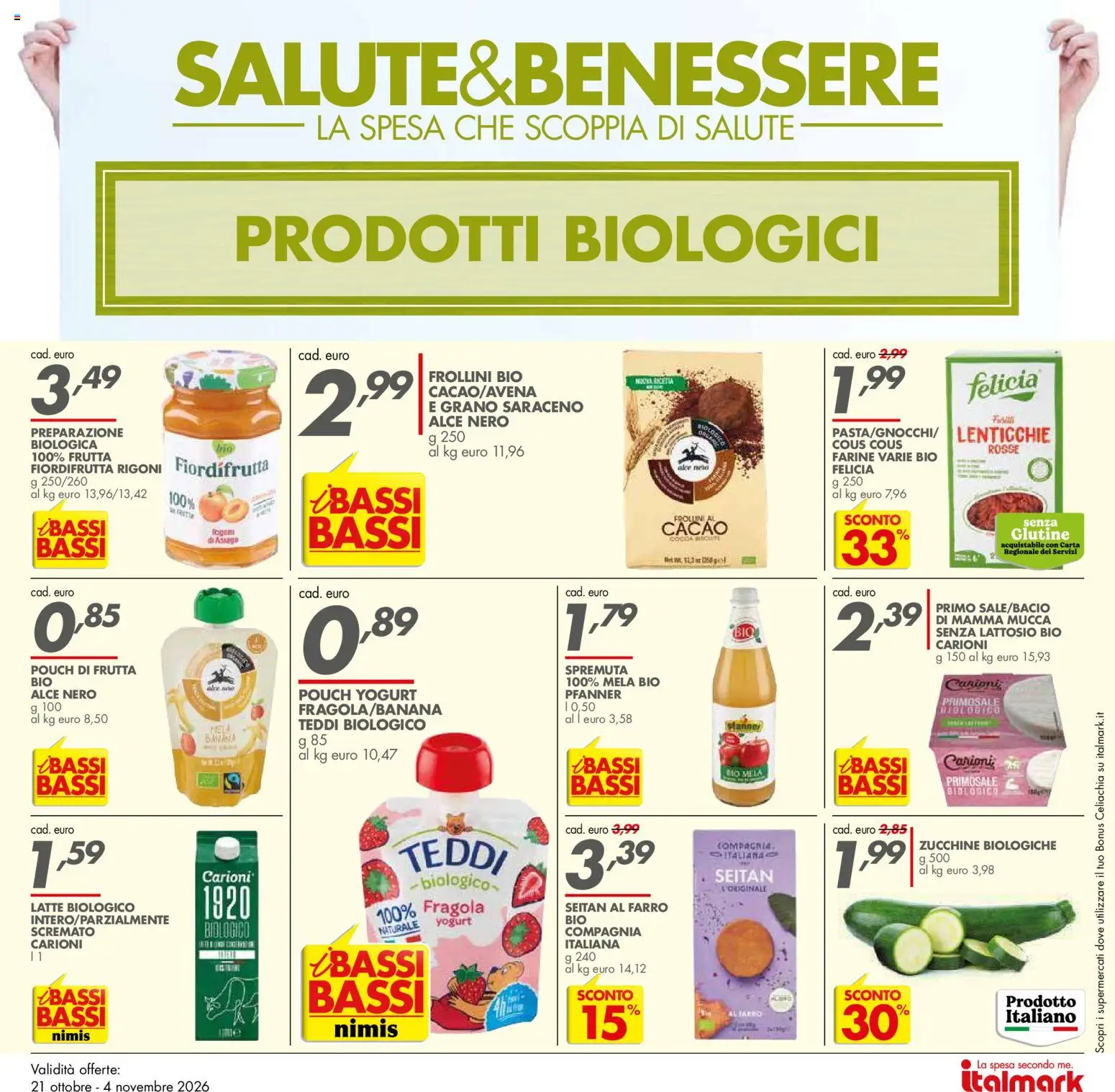 Volantino Italmark del 21/10/2026 | Pagina: 12 | Prodotti: Yogurt, Frutta, Zucchine, Frollini
