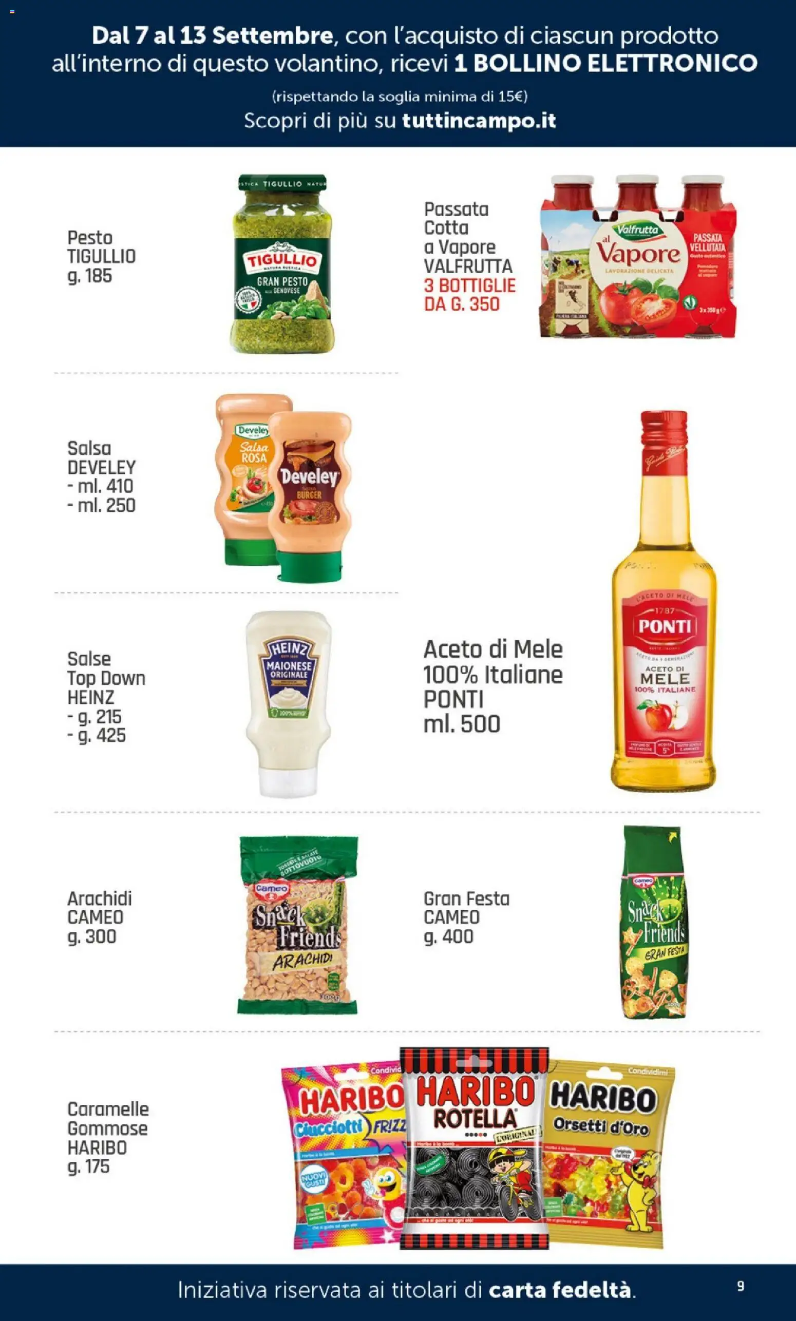 Volantino DOK del 07/09/2026 | Pagina: 9 | Prodotti: Caramelle, Top, Pesto, Arachidi