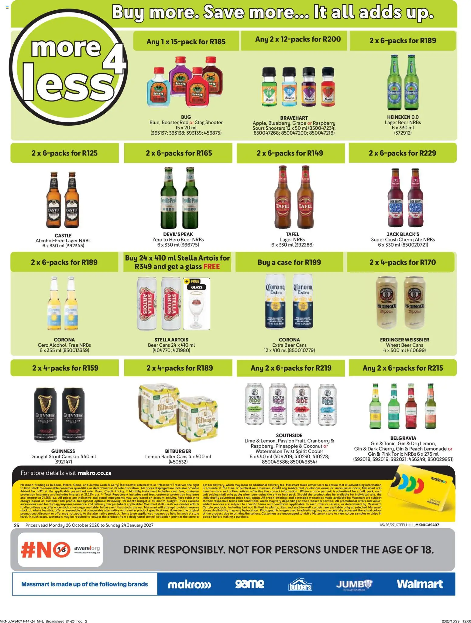 New Makro catalogue – valid from 26/10/2026 | Page: 25 | Products: Lemonade, Case, Beer, Chips