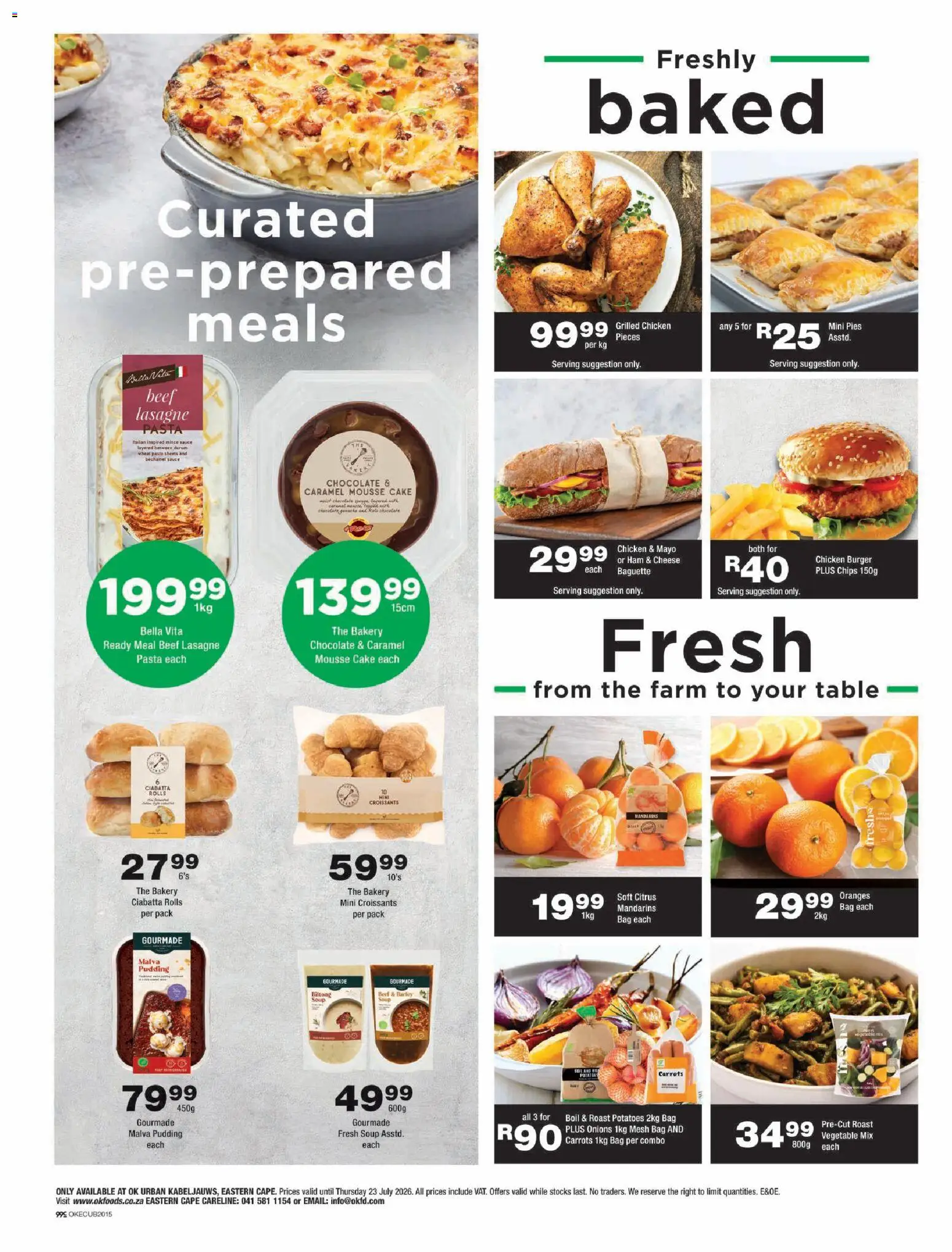 New OK Foods catalogue – valid from 15/07/2026 | Page: 2 | Products: Cake, Table, Beef, Caramel