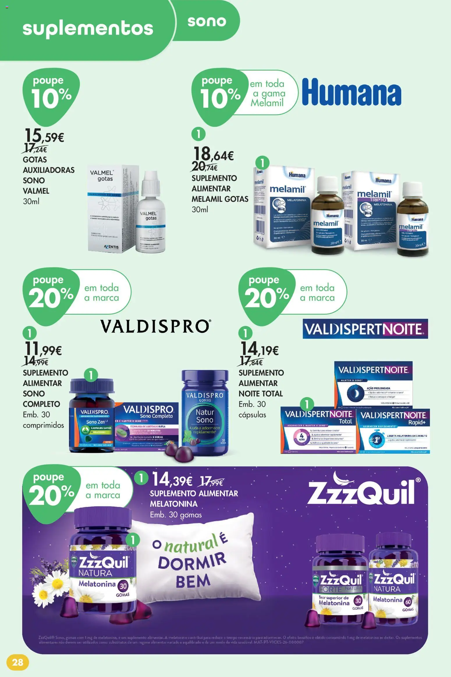 Pingo Doce folheto Bem Estar Verão 2 Lojas Madeira │ válido de 14/07/2026 | Página: 28 | Produtos: Pratos, Cápsulas, Melatonina, Gomas