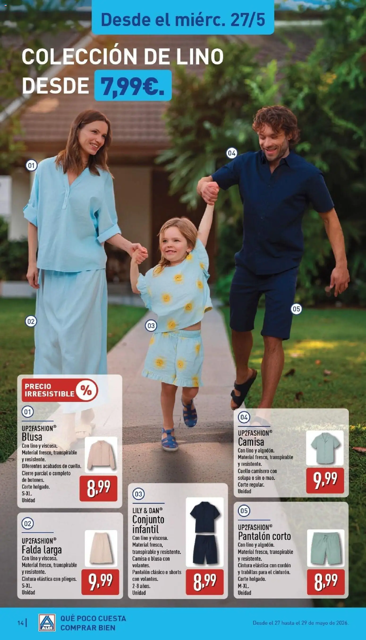 Aldi folleto Baleares │ válido desde el 25.05.2026 | Página: 14 | Productos: Camisa, Blusa, Pantalón corto