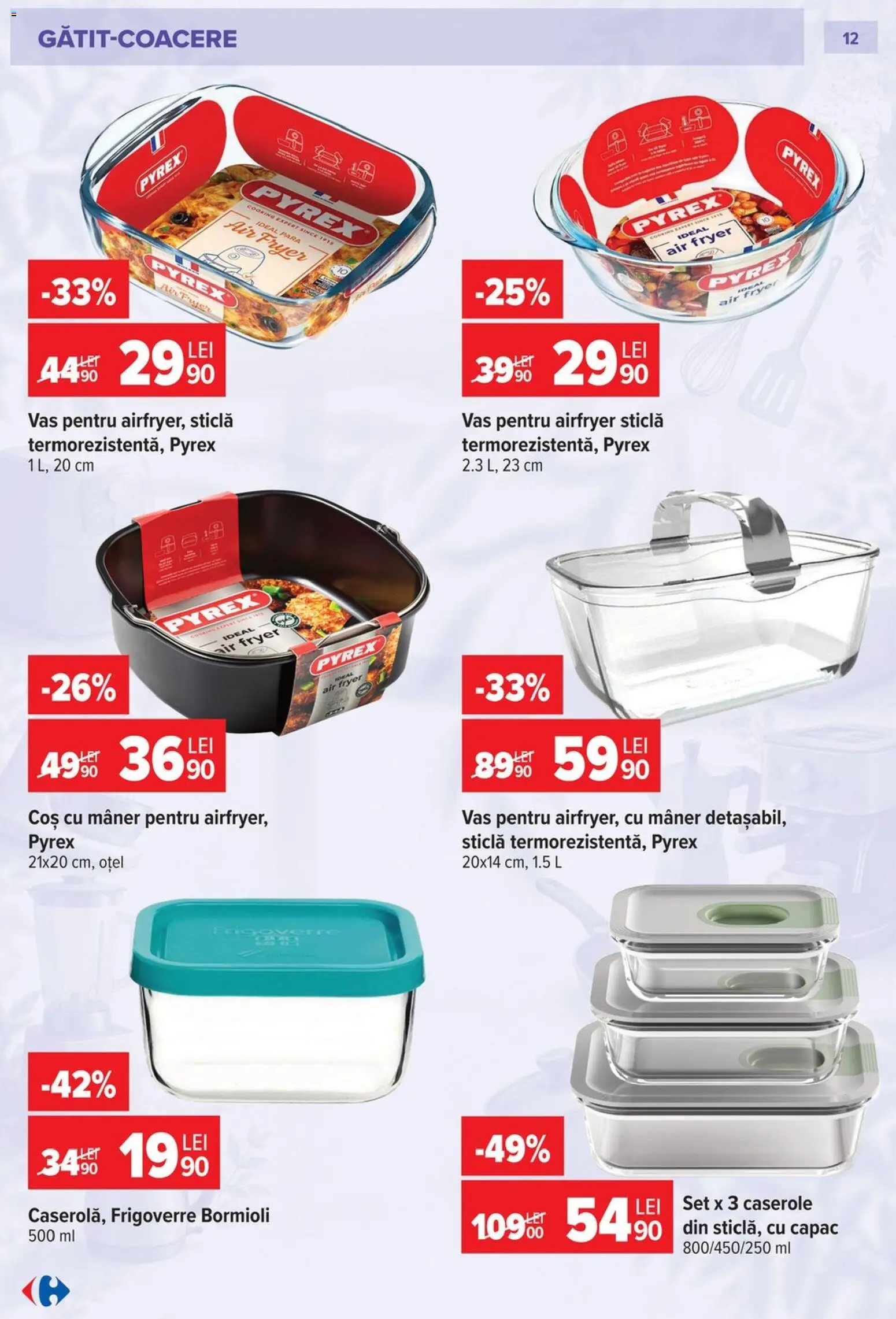 Noul catalog Carrefour – valabil de la 23.09.2026 | Pagină: 12 | Produse: Pară, Caserole, Coș, Mâner