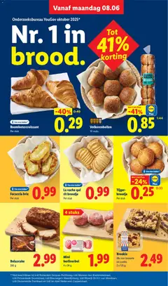 Mini berlinerbol, 4 stuks, 4 x 24 g, small round pastries, likely filled. - Voorbeeld van een folder van Lidl, geldig van 08.06.2026 | Pagina: 16
