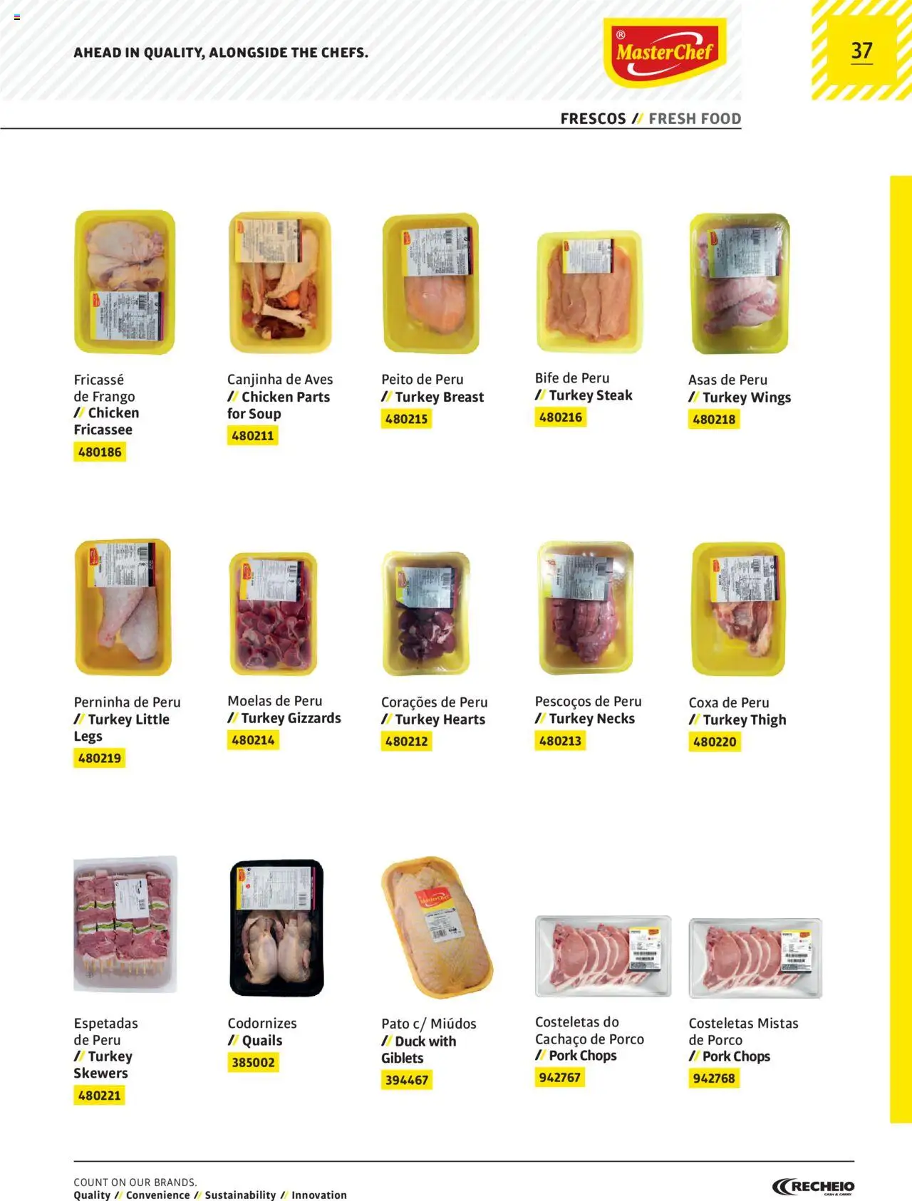 Recheio AS NOSSAS MARCAS │ válido de 19/12/2023 | Página: 37 | Produtos: Peito de peru, Frango, Peru, Moelas