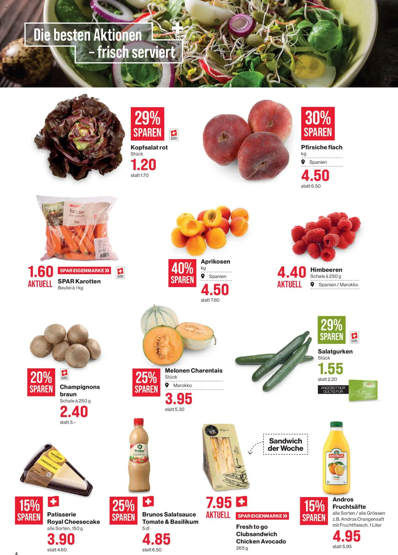 SPAR aktionen – gültig ab 21.05.2026 | Seite: 4 | Produkte: Orangensaft, Champignons, Avocado