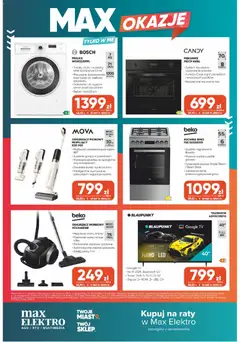 Pogląd oferty "Max elektro gazetka" - ważna od 30.07.2026 | Strona: 12 | Produkty: Telewizor, Pralka, Odkurzacz pionowy, Szczotka