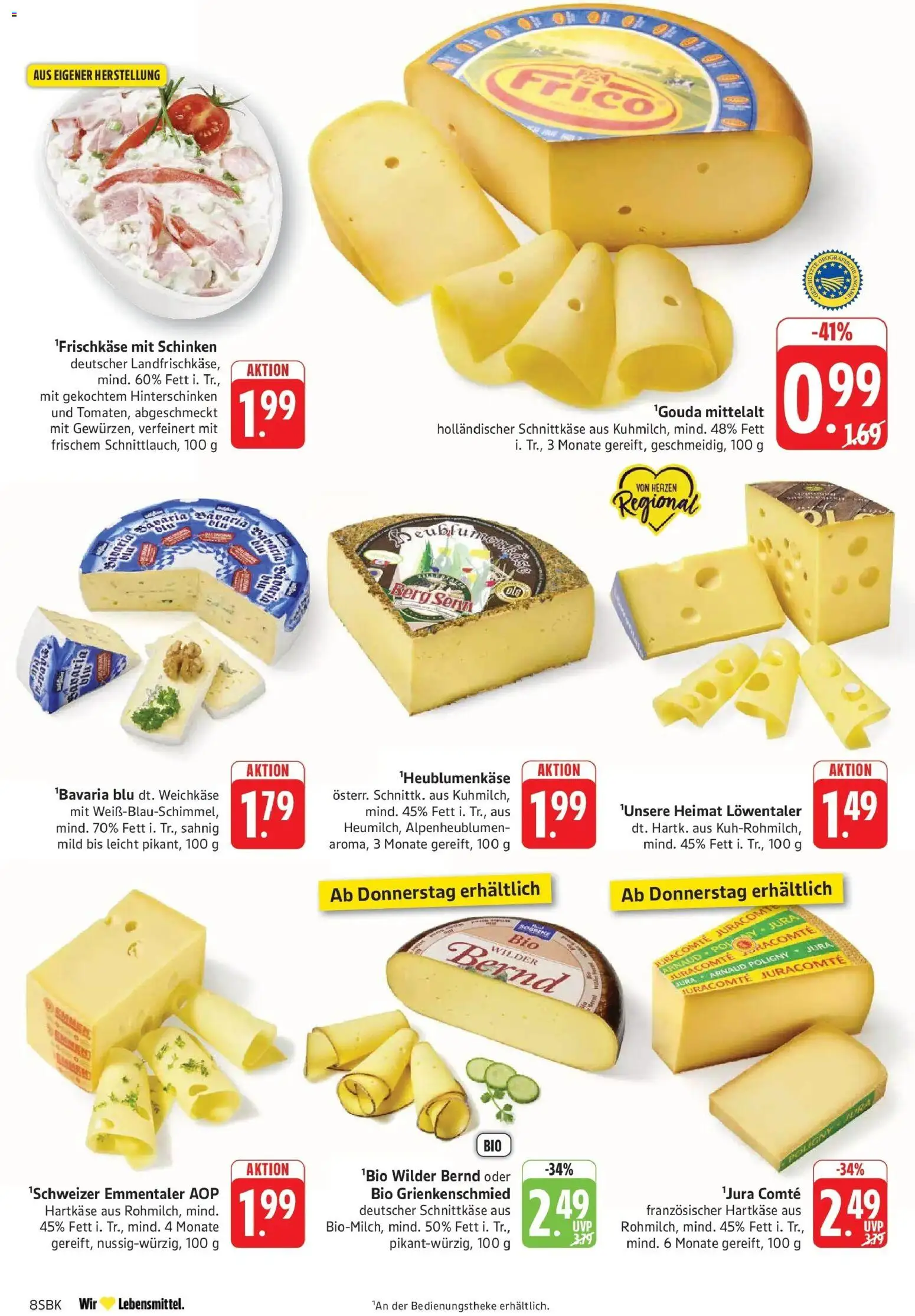Edeka prospekt Pirmasens – gültig ab 08.06.2026 | Seite: 8 | Produkte: Jura, Gouda, Schinken, Frischkase