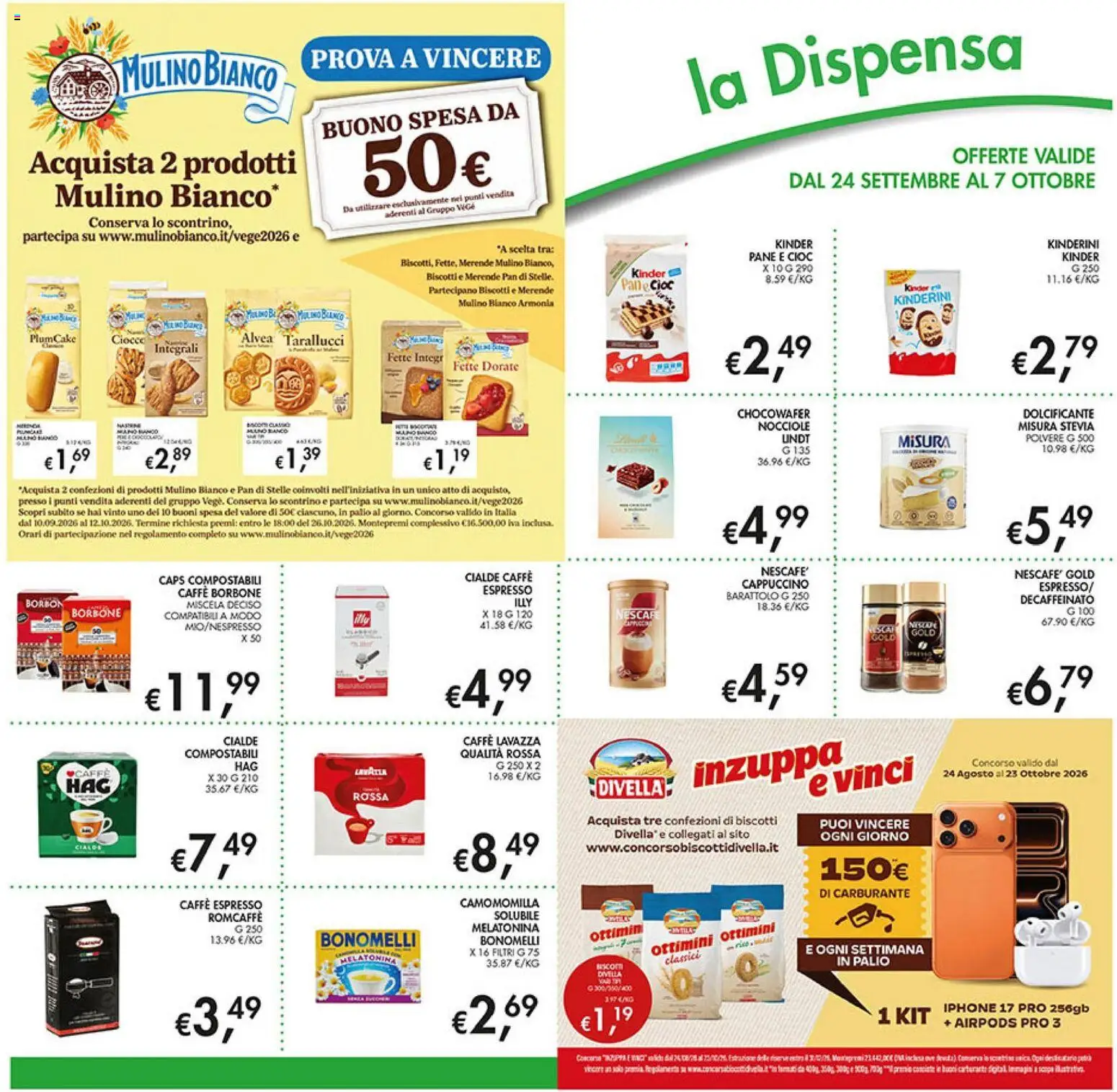 Volantino Coal del 24/09/2026 | Pagina: 23 | Prodotti: Pane, Divella, Illy, Airpods