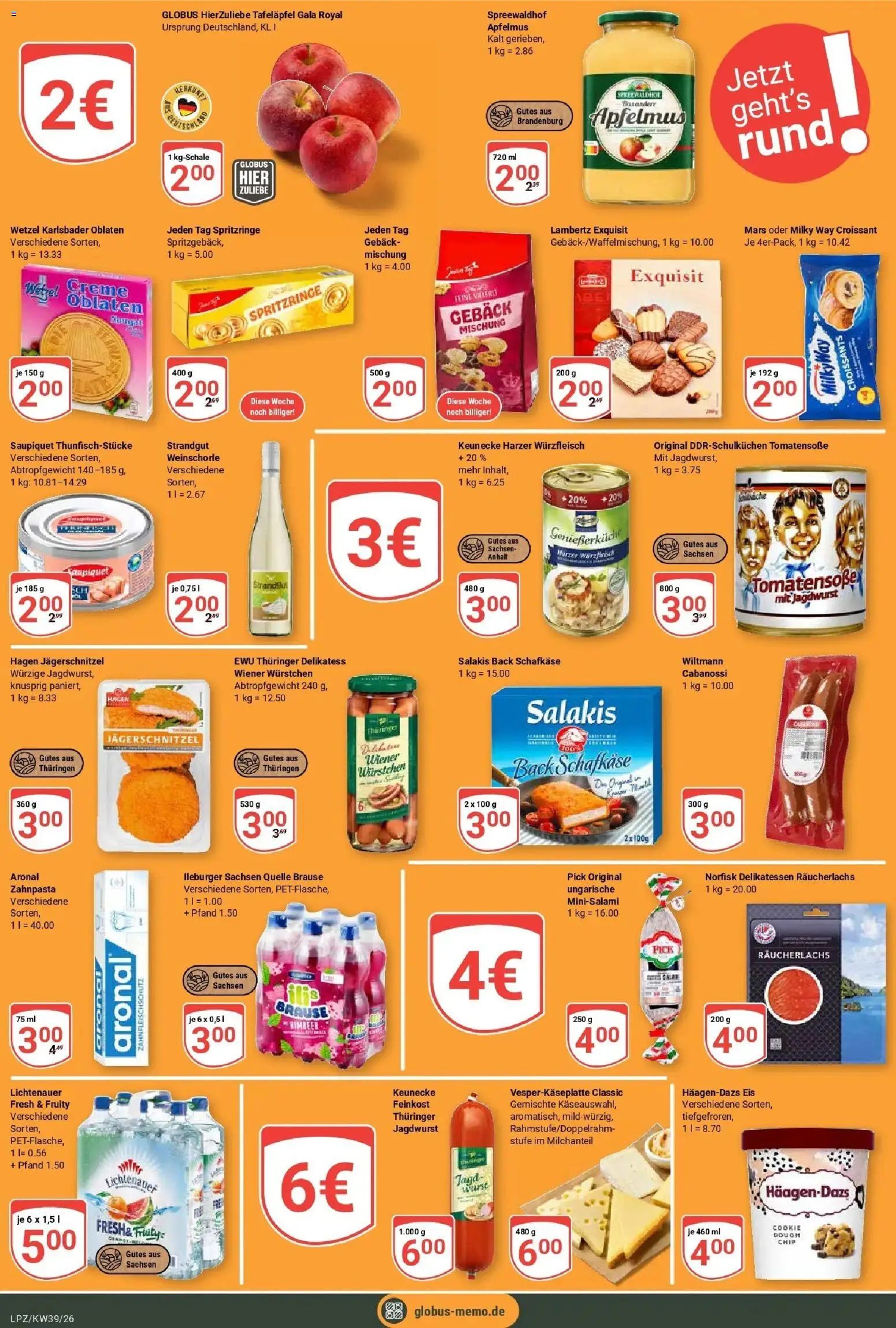 Globus Prospekt Leipzig (ab 21.09.2026) » Angebote online | Seite: 7 | Produkte: Mars, Croissant, Weinschorle, Apfelmus