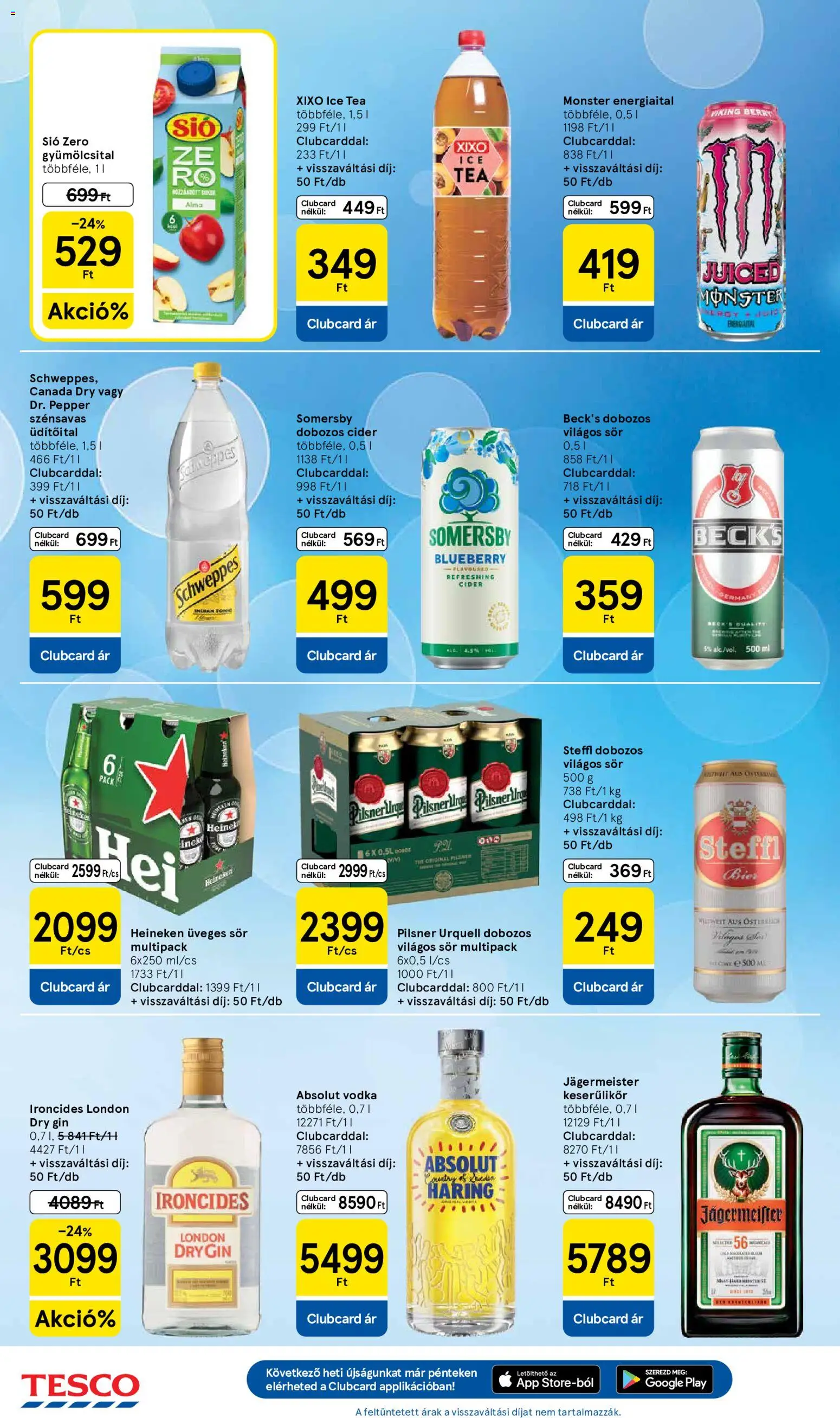 Tesco akciós ujság - amely érvényes a következő dátumtól: 2026.08.18. | Oldal: 6 | Termékek: Energiaital, Heineken, Cider, Gin